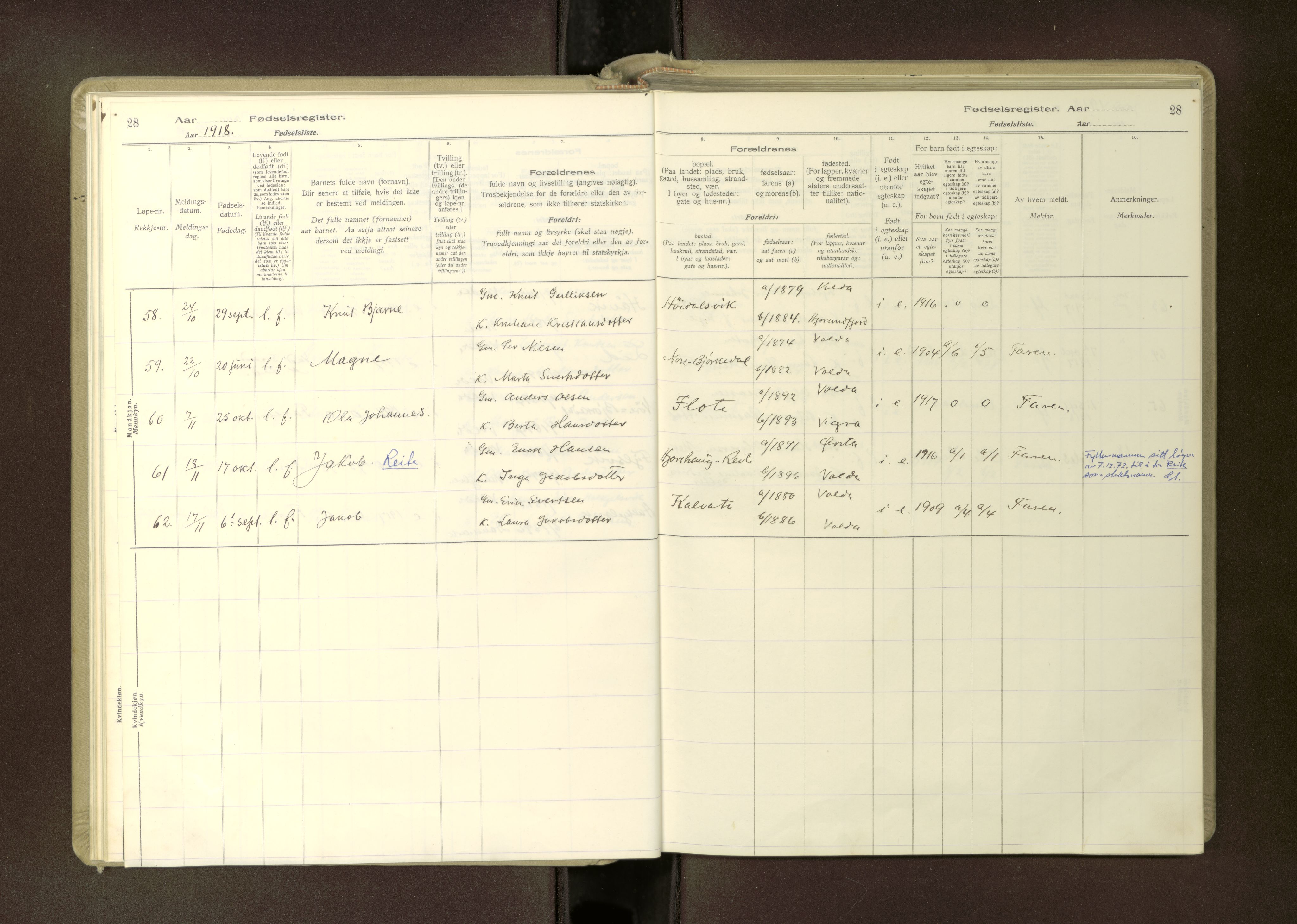 Ministerialprotokoller, klokkerbøker og fødselsregistre - Møre og Romsdal, AV/SAT-A-1454/511/L0165: Birth register no. 511---, 1916-1937, p. 28