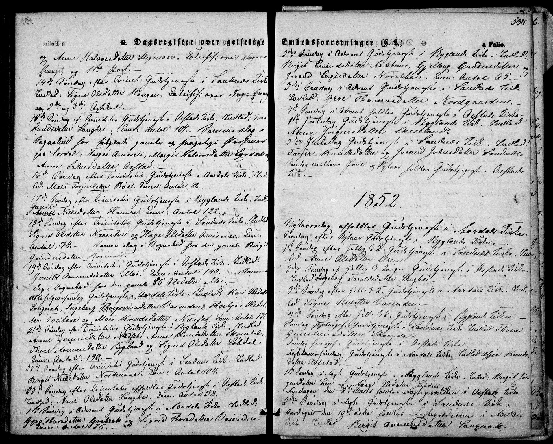 Bygland sokneprestkontor, SAK/1111-0006/F/Fa/Fab/L0004: Parish register (official) no. A 4, 1842-1858, p. 534