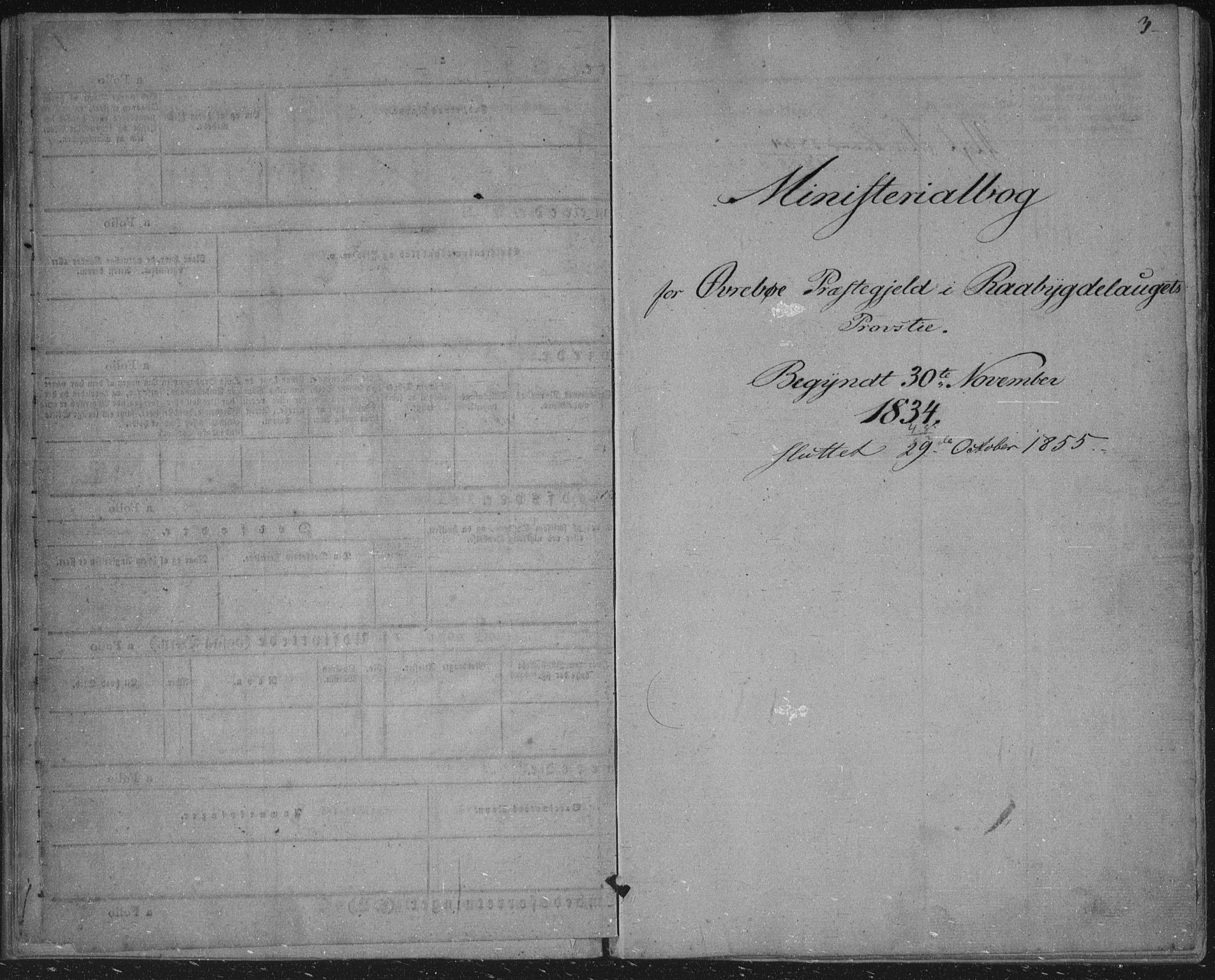 Vennesla sokneprestkontor, AV/SAK-1111-0045/Fa/Fac/L0004: Parish register (official) no. A 4, 1834-1855, p. 3