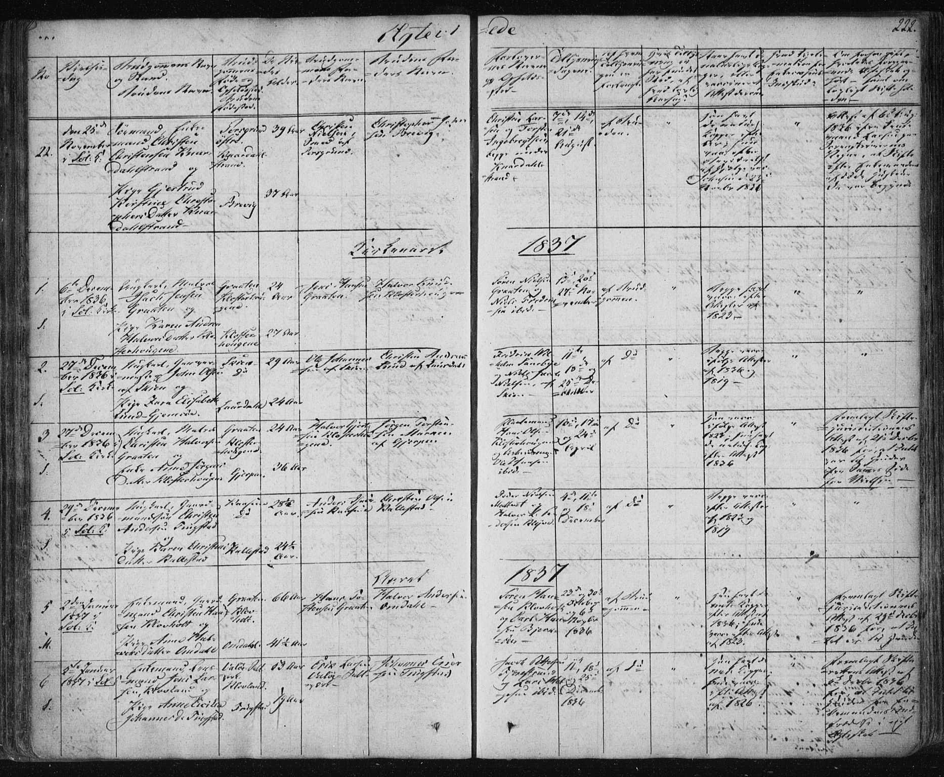 Solum kirkebøker, SAKO/A-306/F/Fa/L0005: Parish register (official) no. I 5, 1833-1843, p. 222