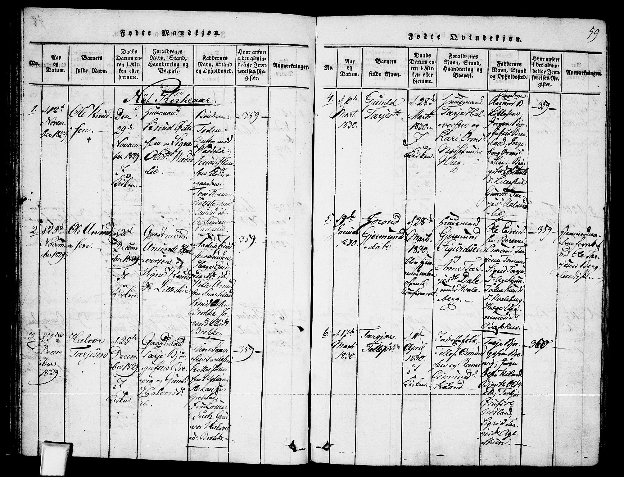 Fyresdal kirkebøker, SAKO/A-263/F/Fa/L0003: Parish register (official) no. I 3, 1815-1840, p. 59