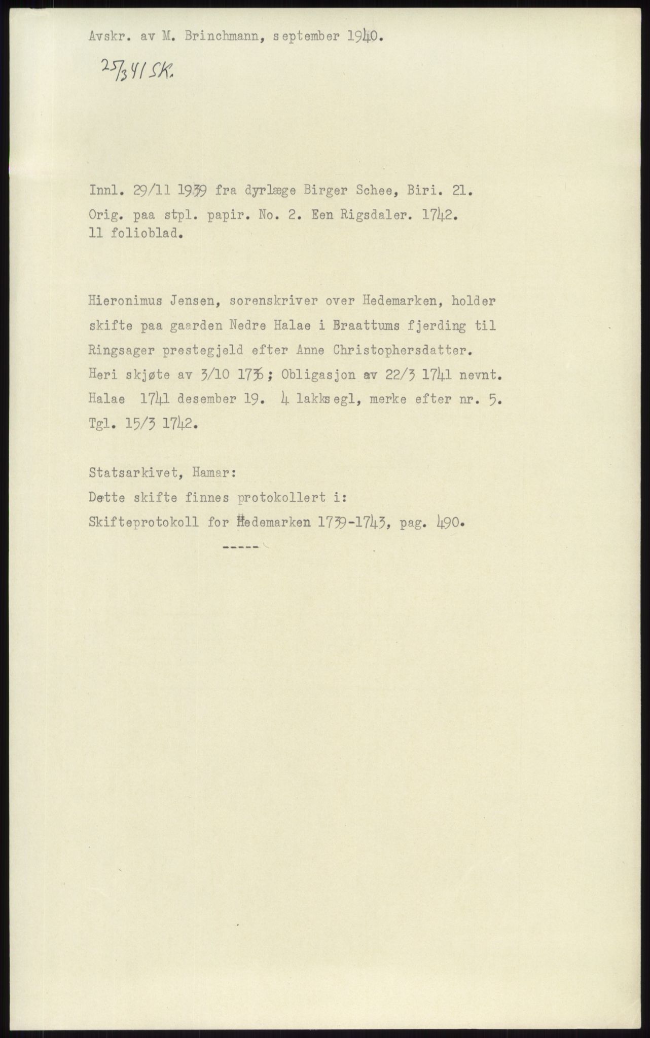 Samlinger til kildeutgivelse, Diplomavskriftsamlingen, RA/EA-4053/H/Ha, p. 3486