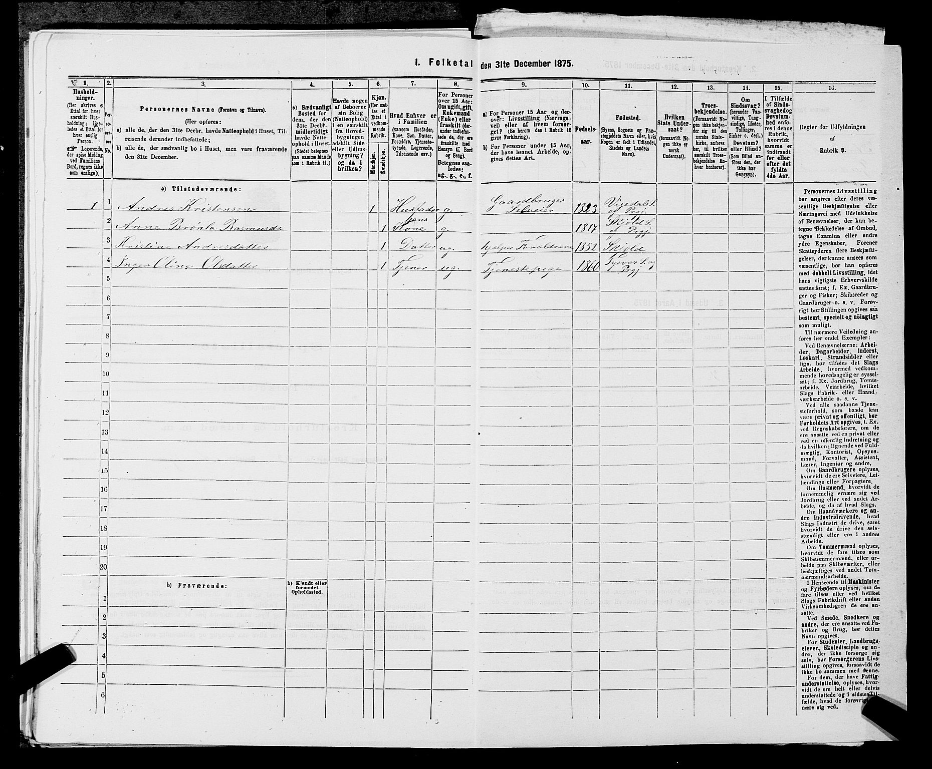 SAST, 1875 census for 1154P Skjold, 1875, p. 275