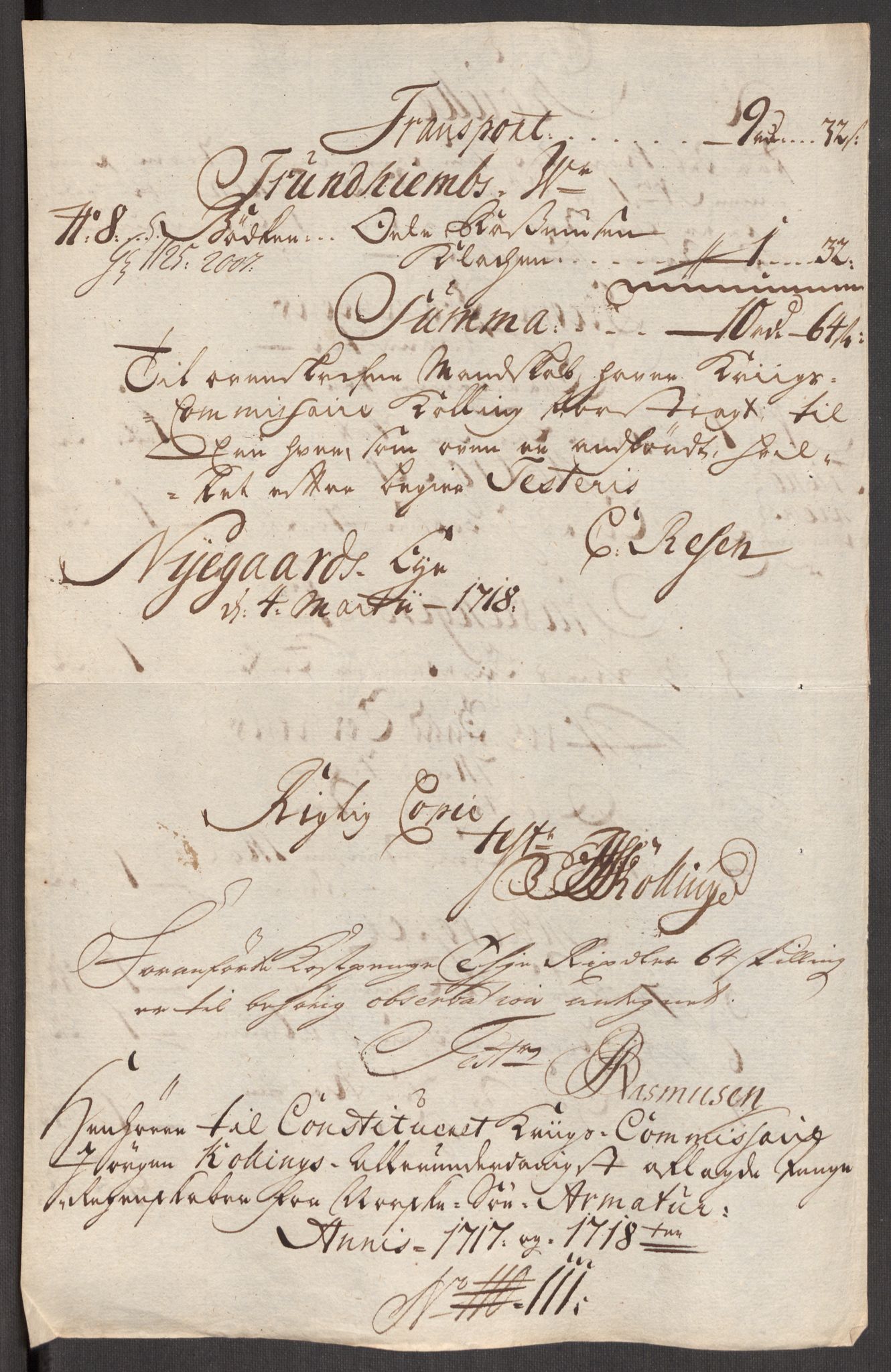 Kommanderende general (KG I) med Det norske krigsdirektorium, AV/RA-EA-5419/E/Eb/L0001: Ruller over noen kompanier som tjenestegjorde på flåten, 1712-1721, p. 527