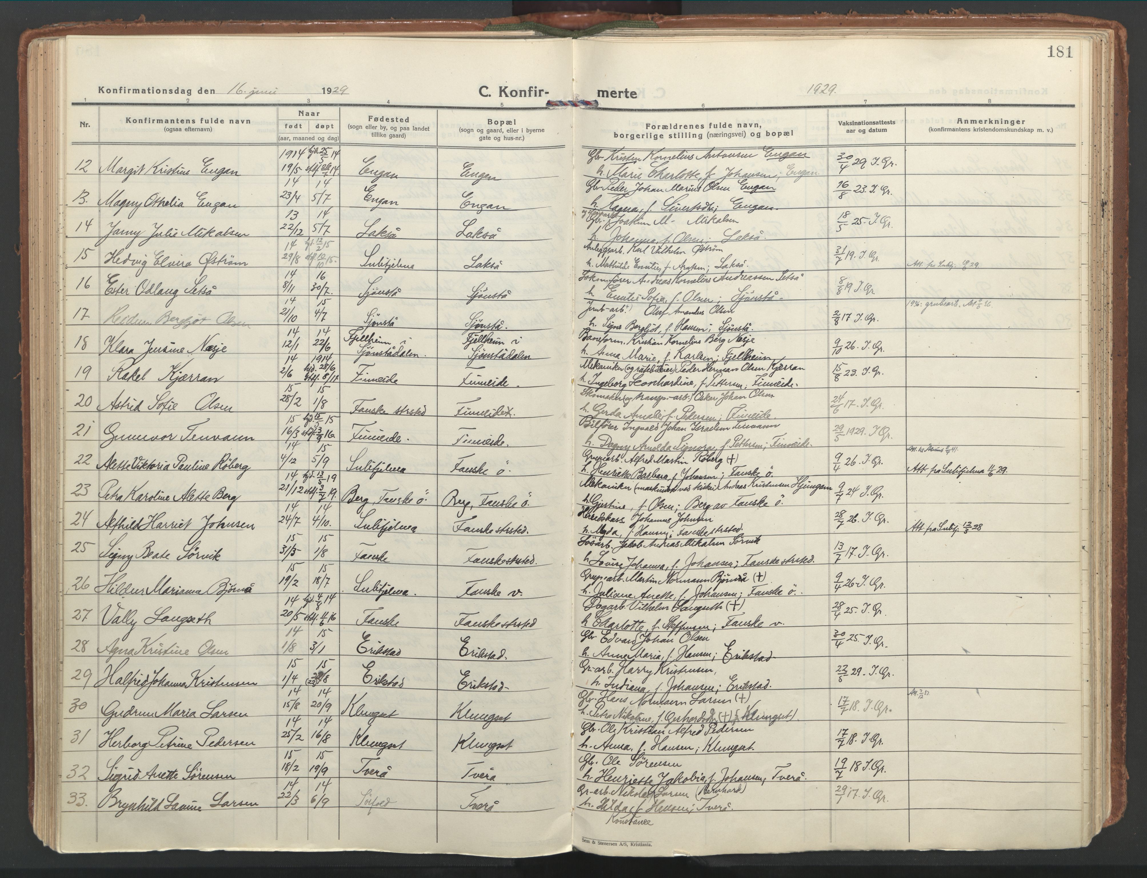 Ministerialprotokoller, klokkerbøker og fødselsregistre - Nordland, AV/SAT-A-1459/849/L0699: Parish register (official) no. 849A10, 1924-1937, p. 181