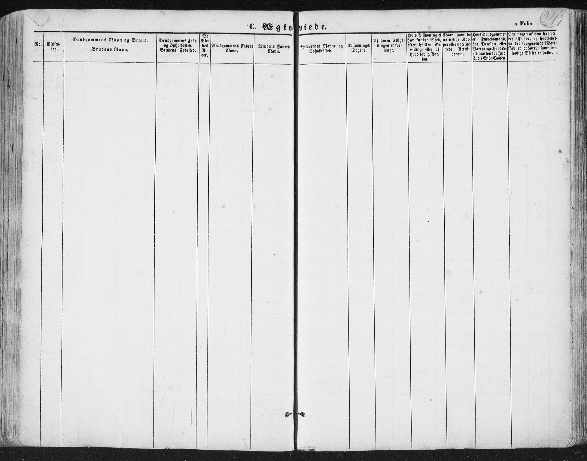 Hetland sokneprestkontor, AV/SAST-A-101826/30/30BA/L0002: Parish register (official) no. A 2, 1849-1869, p. 249