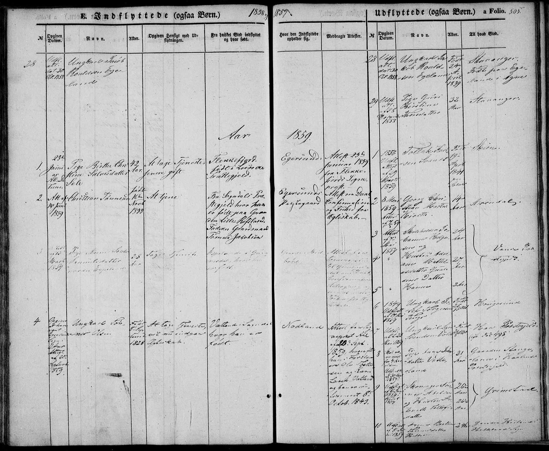 Eigersund sokneprestkontor, AV/SAST-A-101807/001/30/30BA/L0013: Parish register (official) no. A 12.2, 1850-1865, p. 505