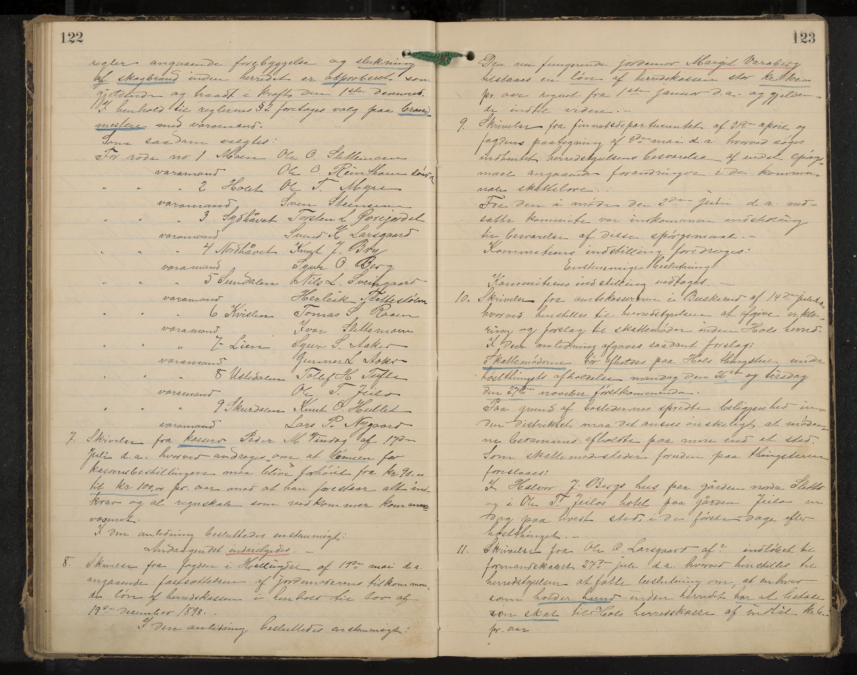 Hol formannskap og sentraladministrasjon, IKAK/0620021-1/A/L0003: Møtebok, 1897-1904, p. 122-123