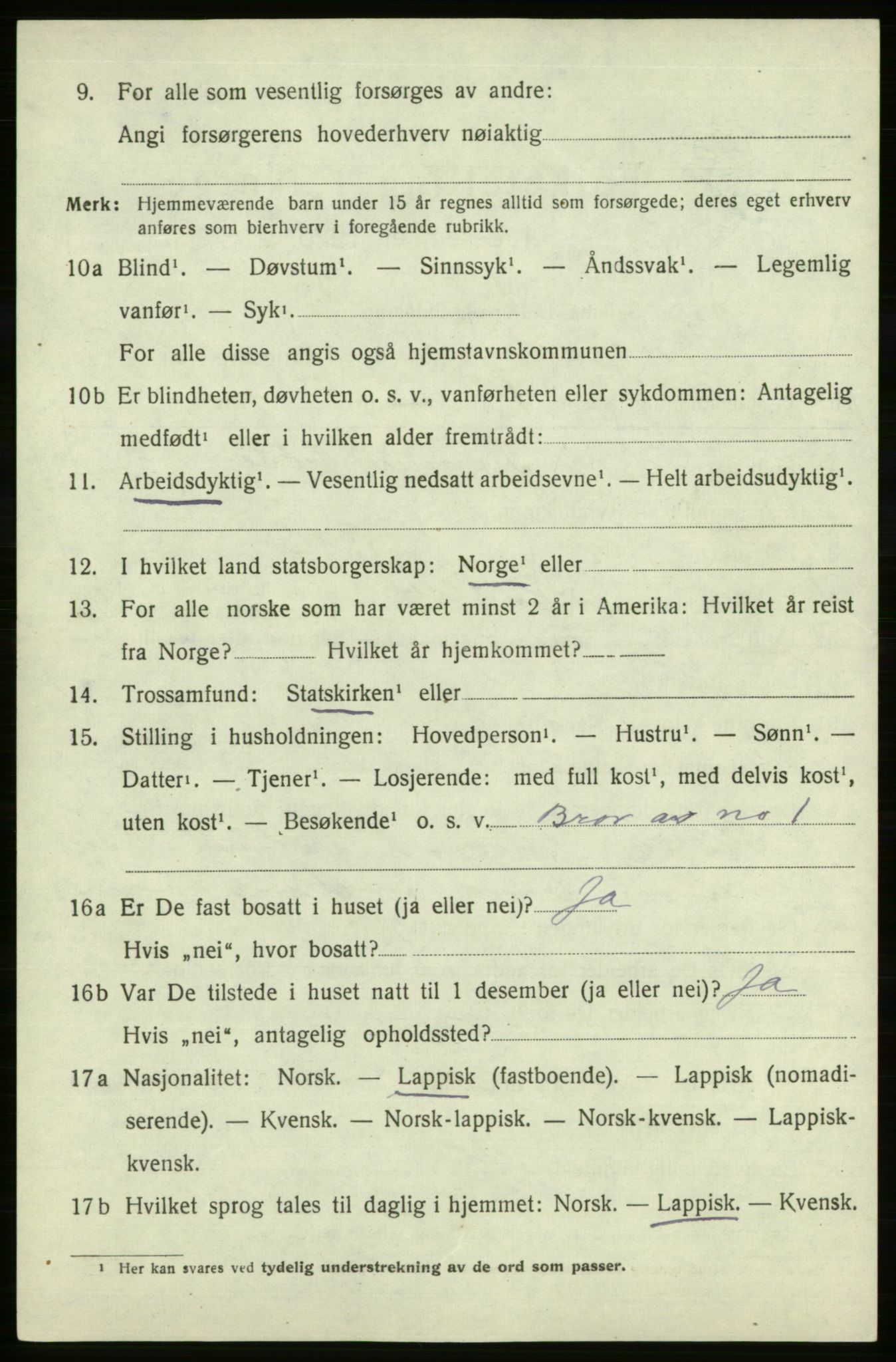 SATØ, 1920 census for , 1920, p. 1585