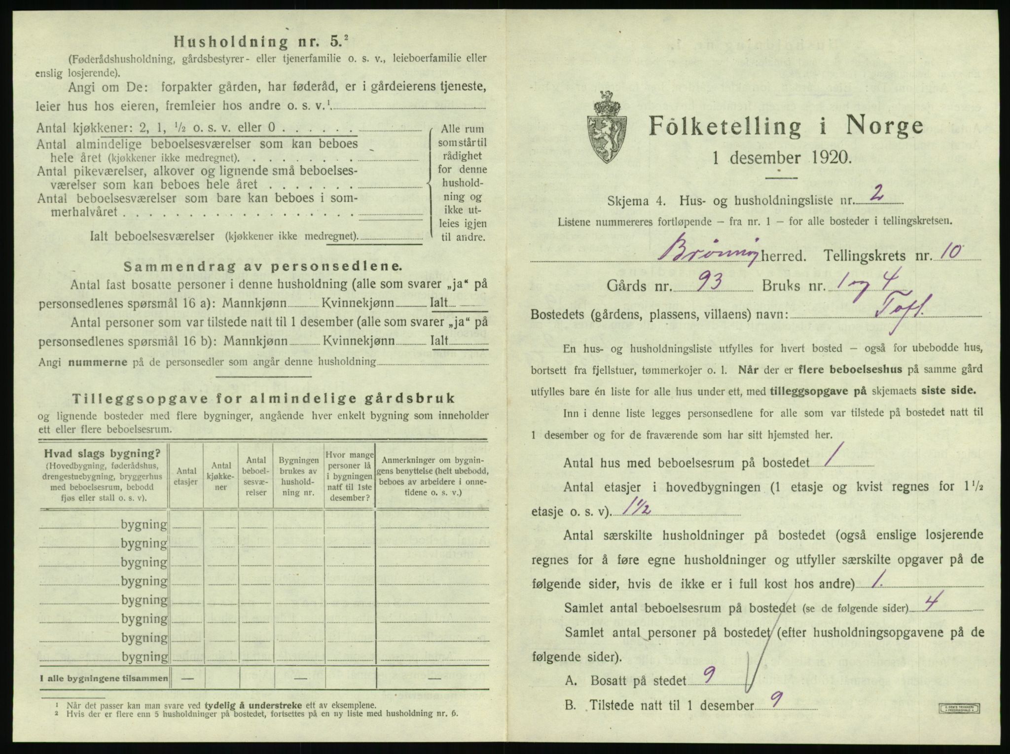 SAT, 1920 census for Brønnøy, 1920, p. 978