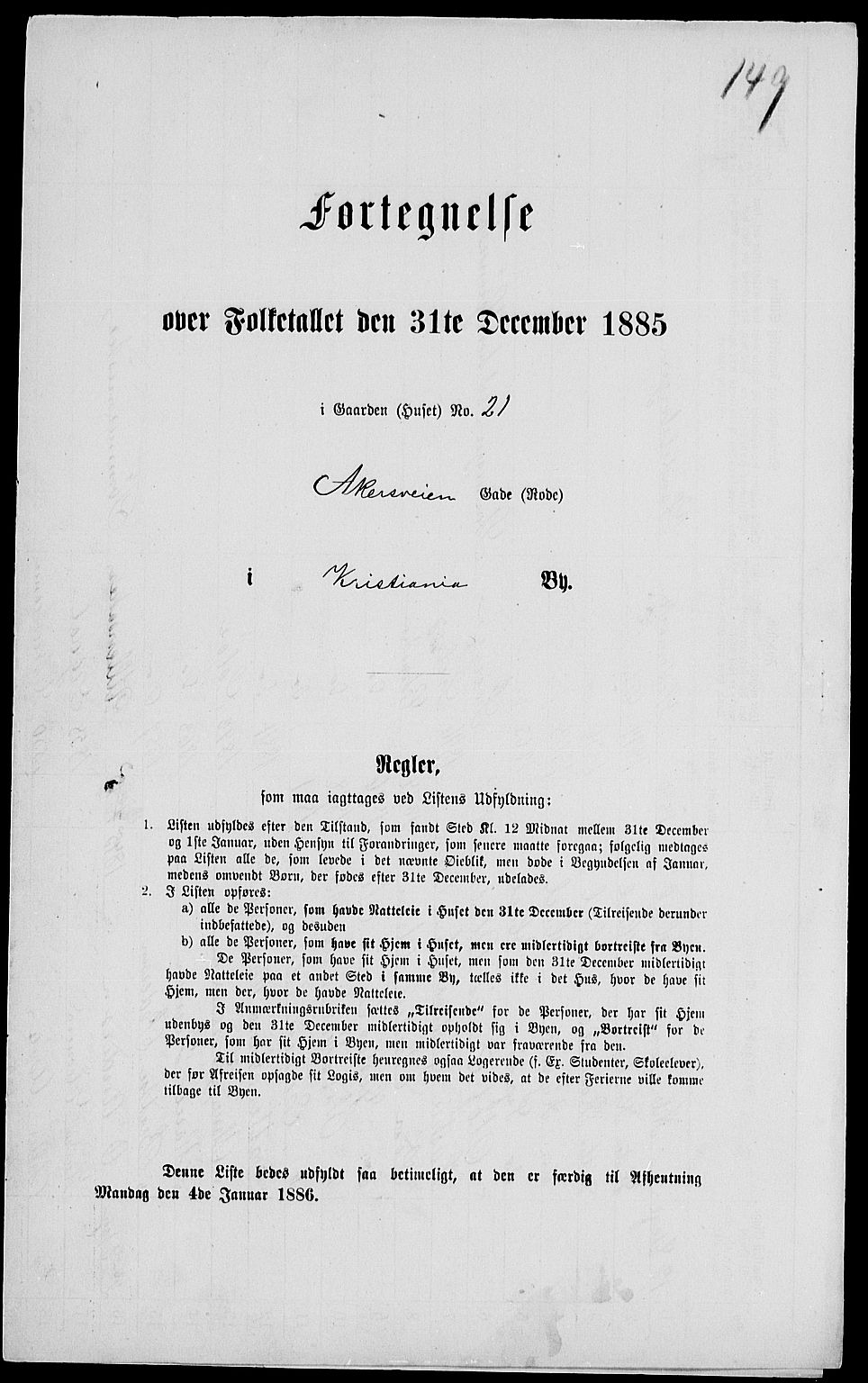 RA, 1885 census for 0301 Kristiania, 1885, p. 4926