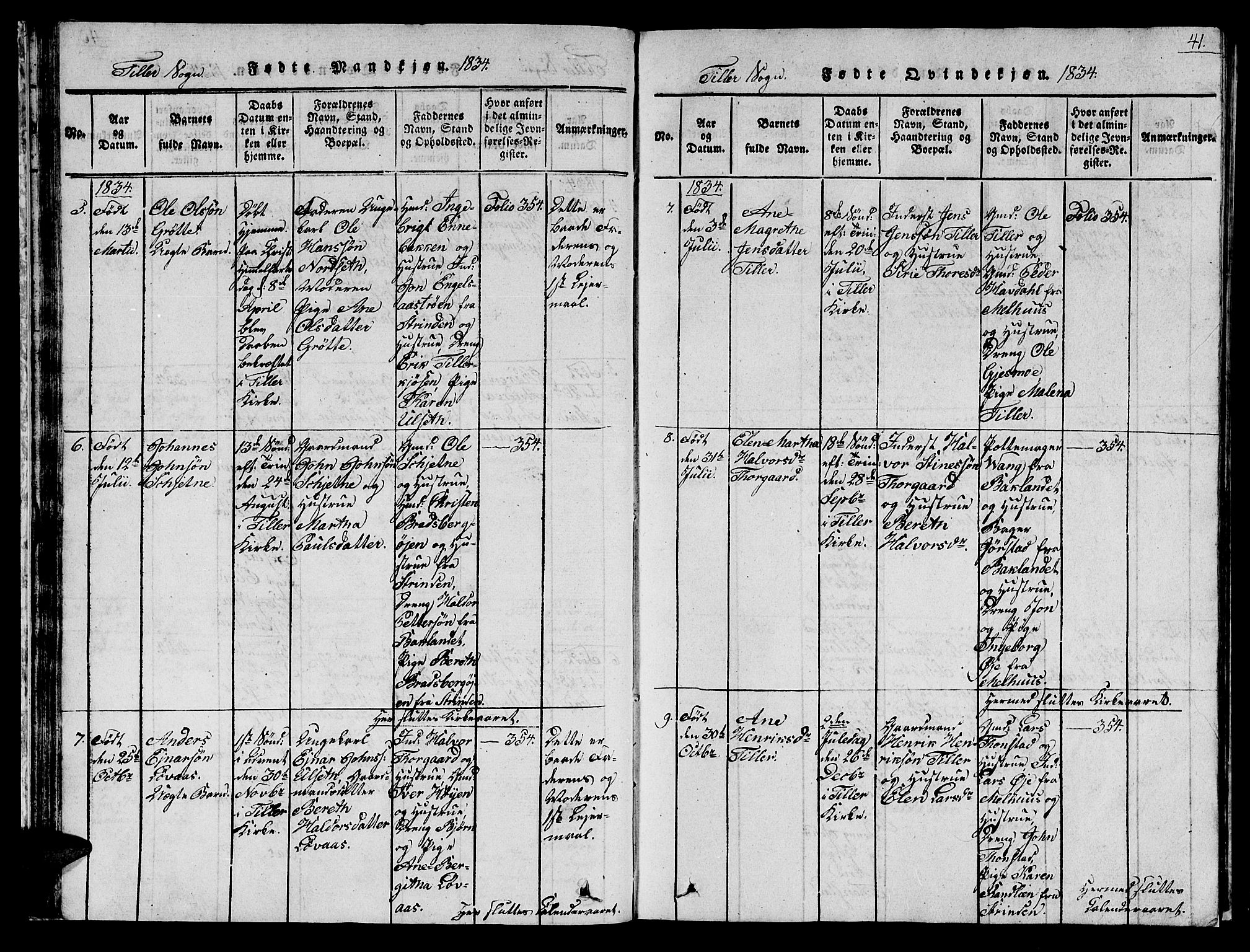 Ministerialprotokoller, klokkerbøker og fødselsregistre - Sør-Trøndelag, SAT/A-1456/621/L0458: Parish register (copy) no. 621C01, 1816-1865, p. 41