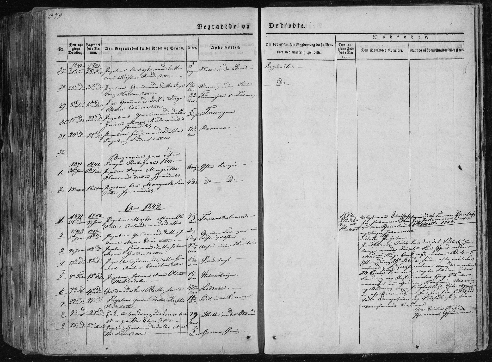 Sannidal kirkebøker, AV/SAKO-A-296/F/Fa/L0006: Parish register (official) no. 6, 1831-1847, p. 379