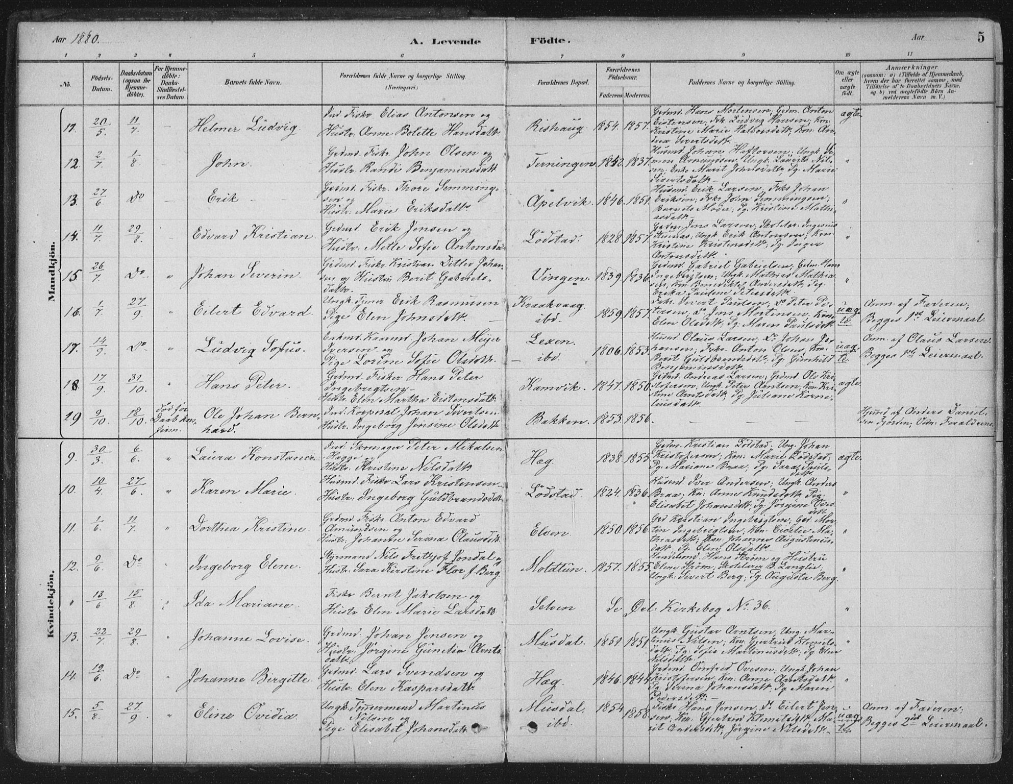 Ministerialprotokoller, klokkerbøker og fødselsregistre - Sør-Trøndelag, SAT/A-1456/662/L0755: Parish register (official) no. 662A01, 1879-1905, p. 5