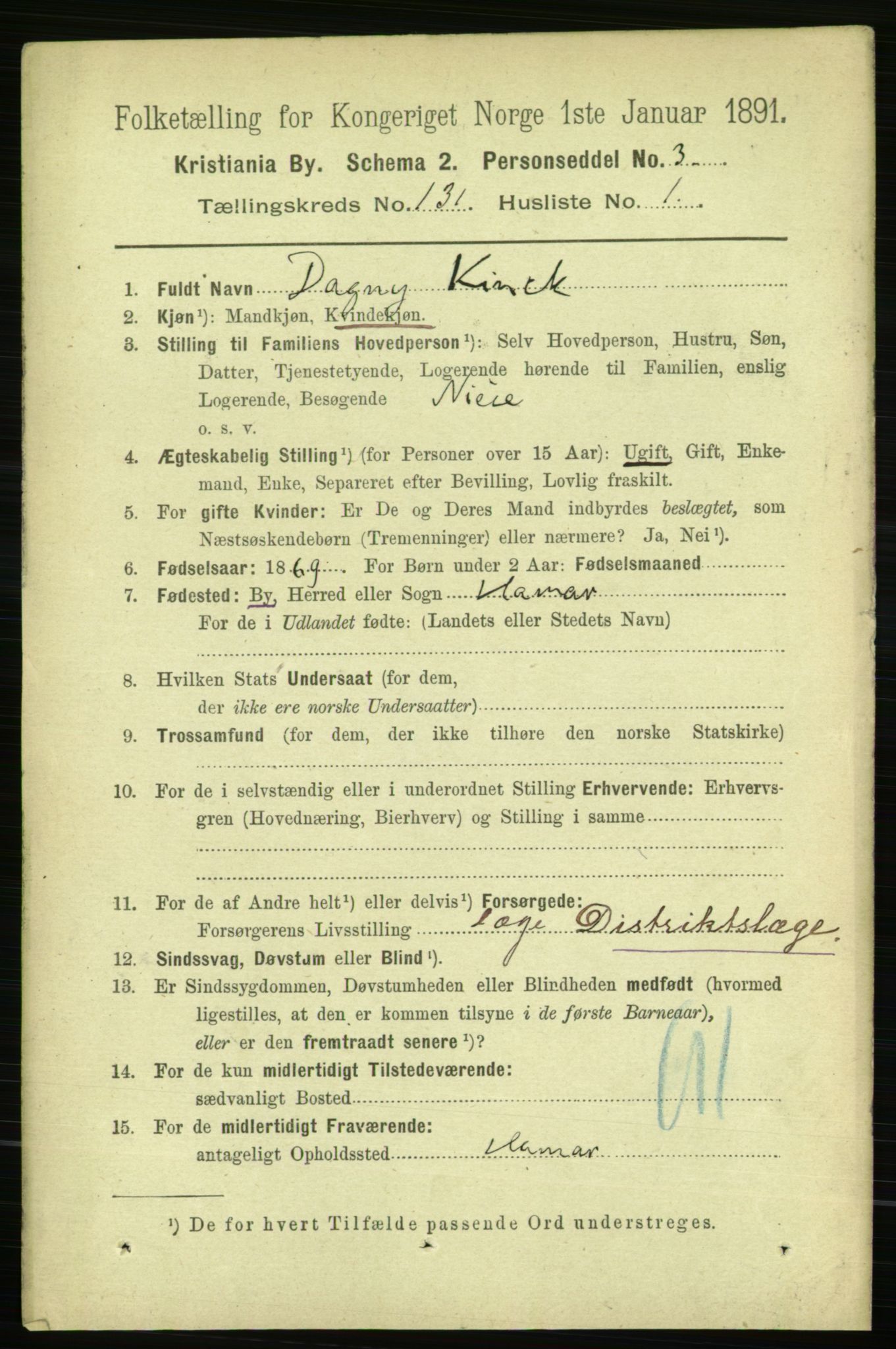 RA, 1891 census for 0301 Kristiania, 1891, p. 70885