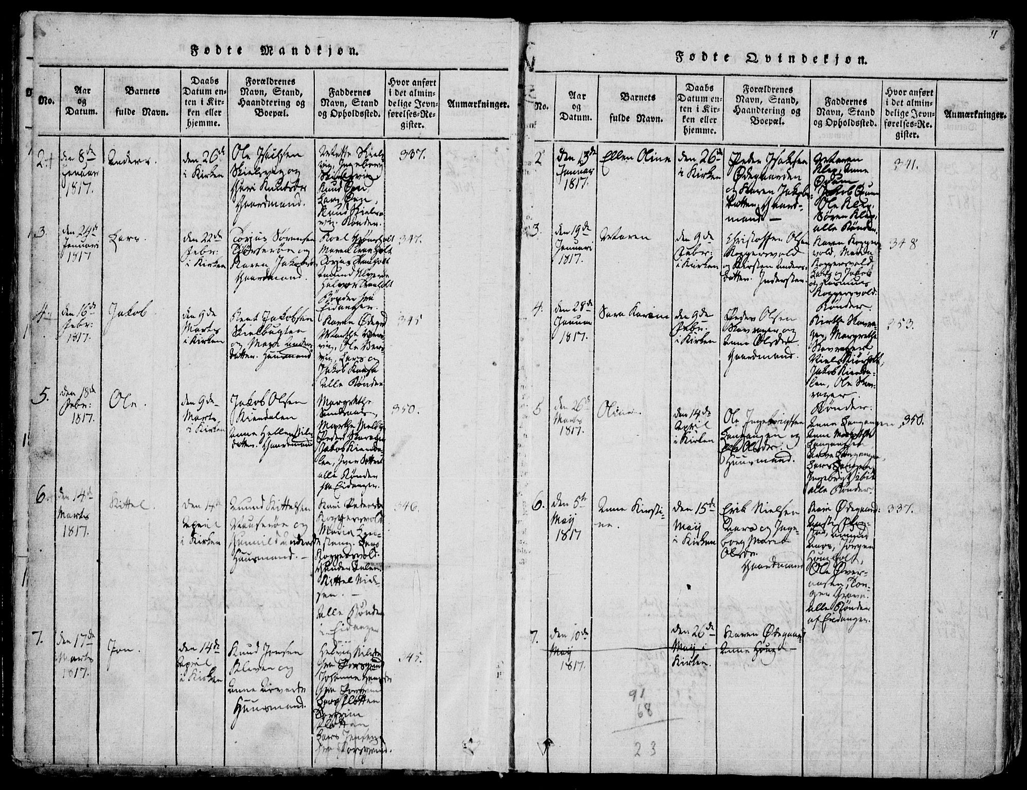 Eidanger kirkebøker, SAKO/A-261/F/Fa/L0007: Parish register (official) no. 7, 1814-1831, p. 11
