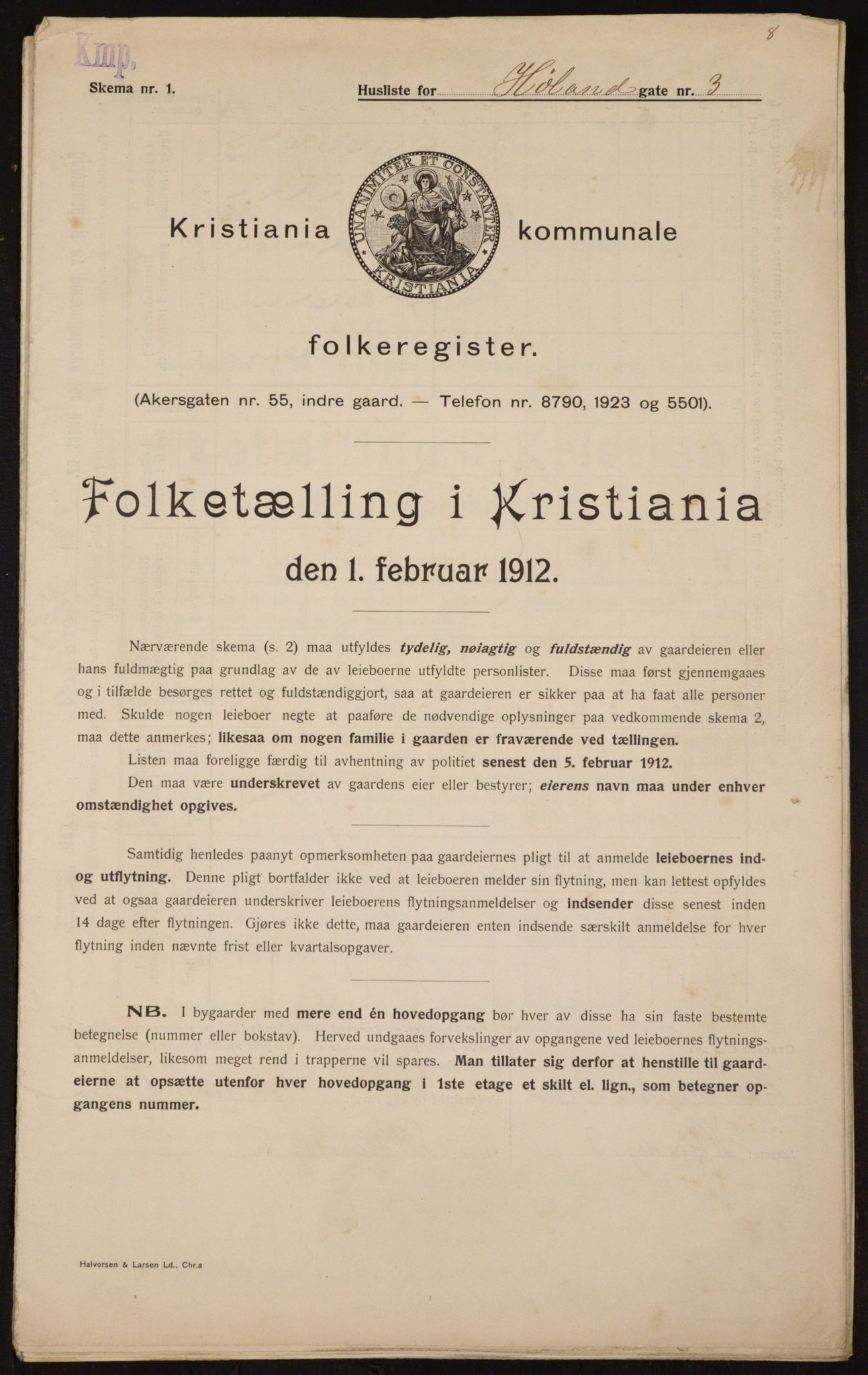 OBA, Municipal Census 1912 for Kristiania, 1912, p. 42696