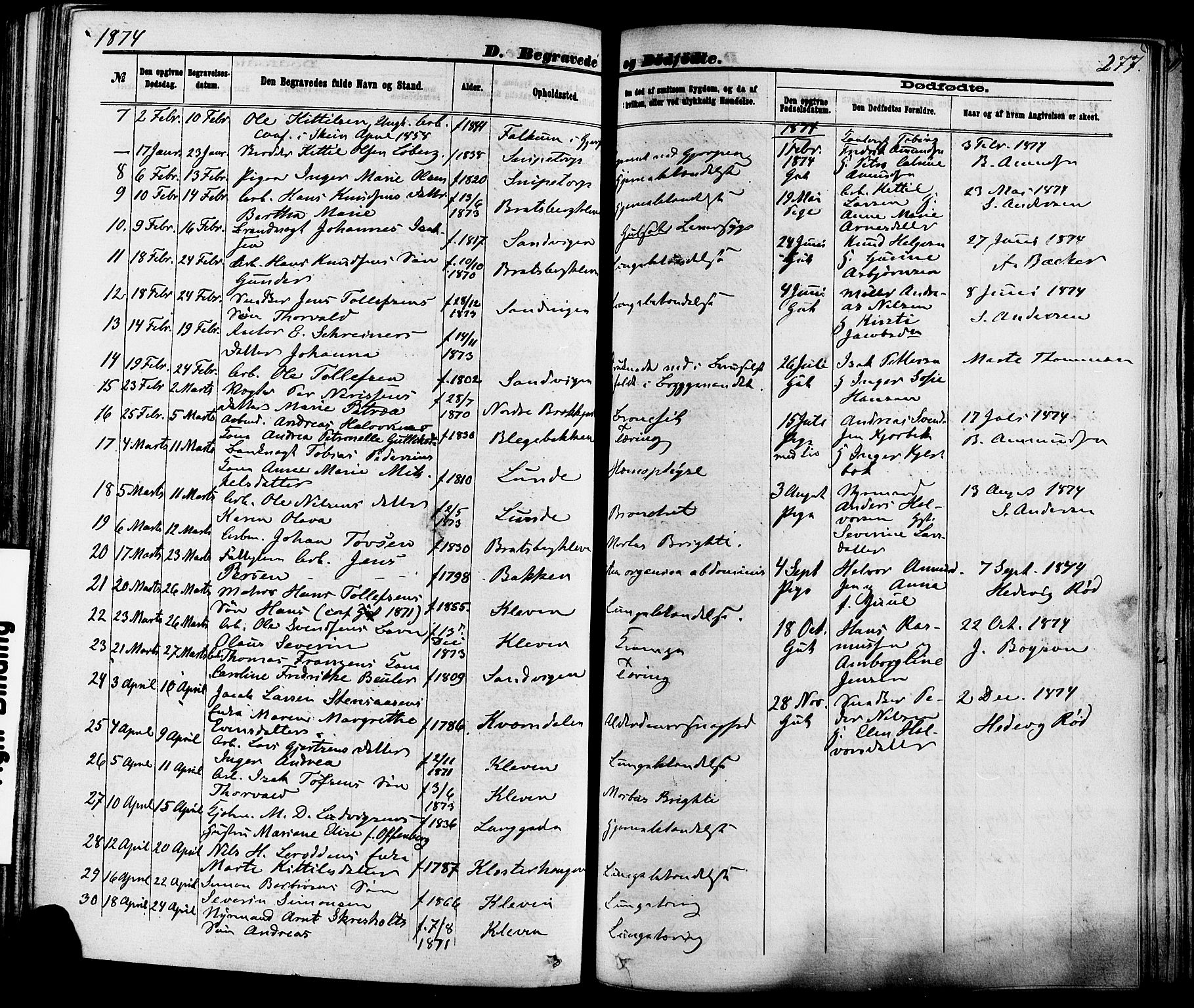 Skien kirkebøker, SAKO/A-302/F/Fa/L0008: Parish register (official) no. 8, 1866-1877, p. 277