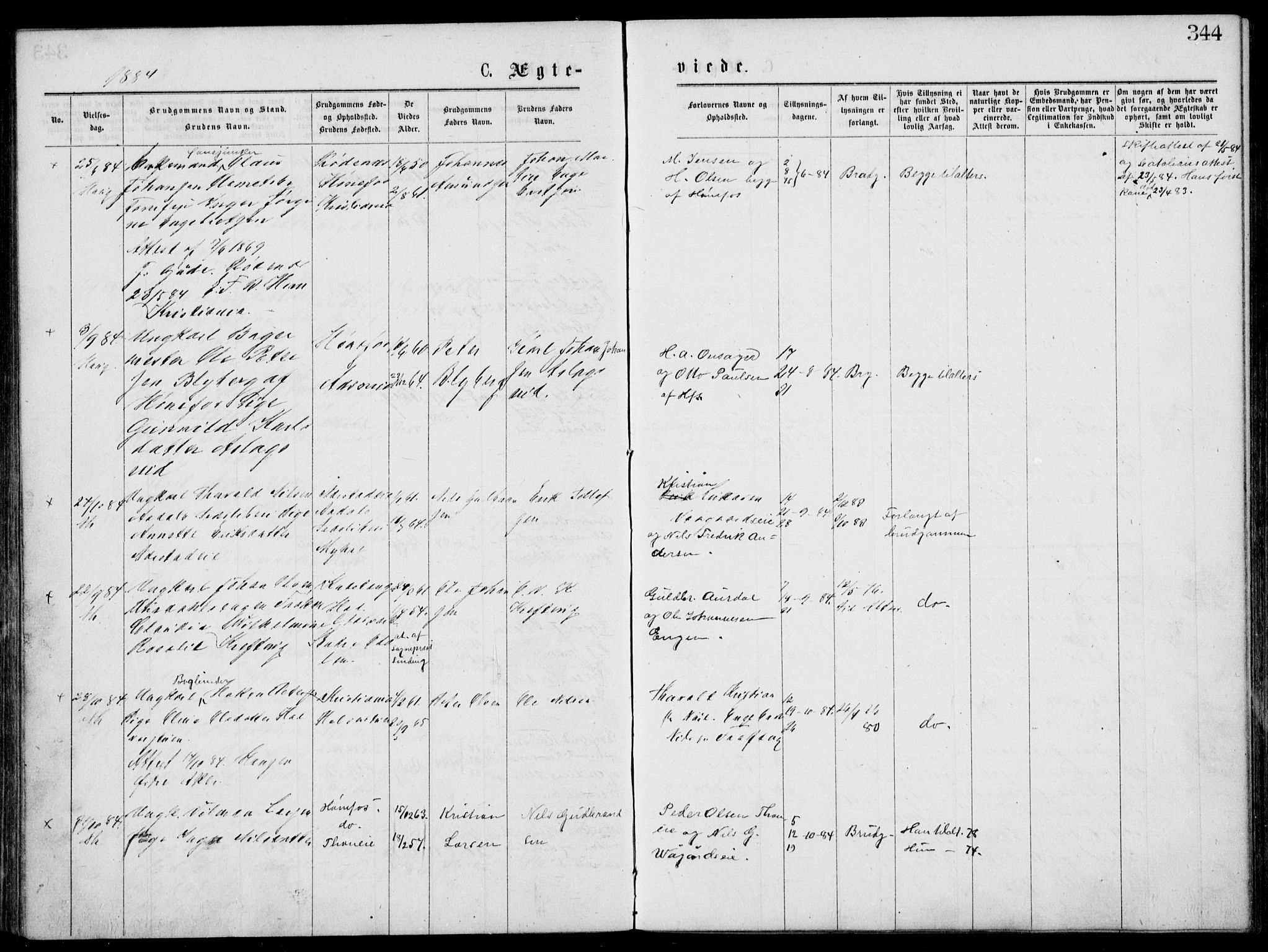 Norderhov kirkebøker, SAKO/A-237/G/Gb/L0001: Parish register (copy) no. II 1, 1876-1899, p. 344