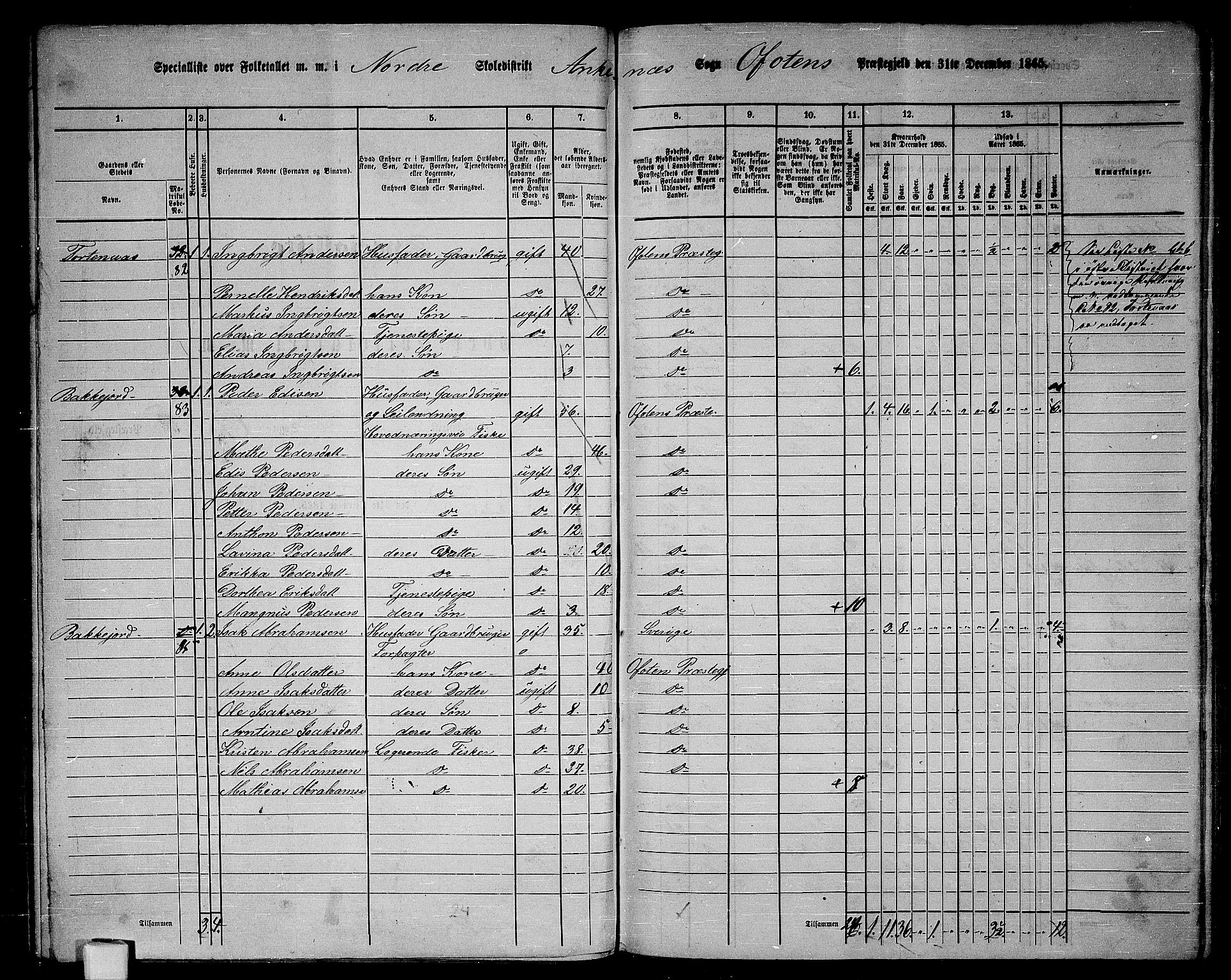 RA, 1865 census for Ofoten, 1865, p. 102