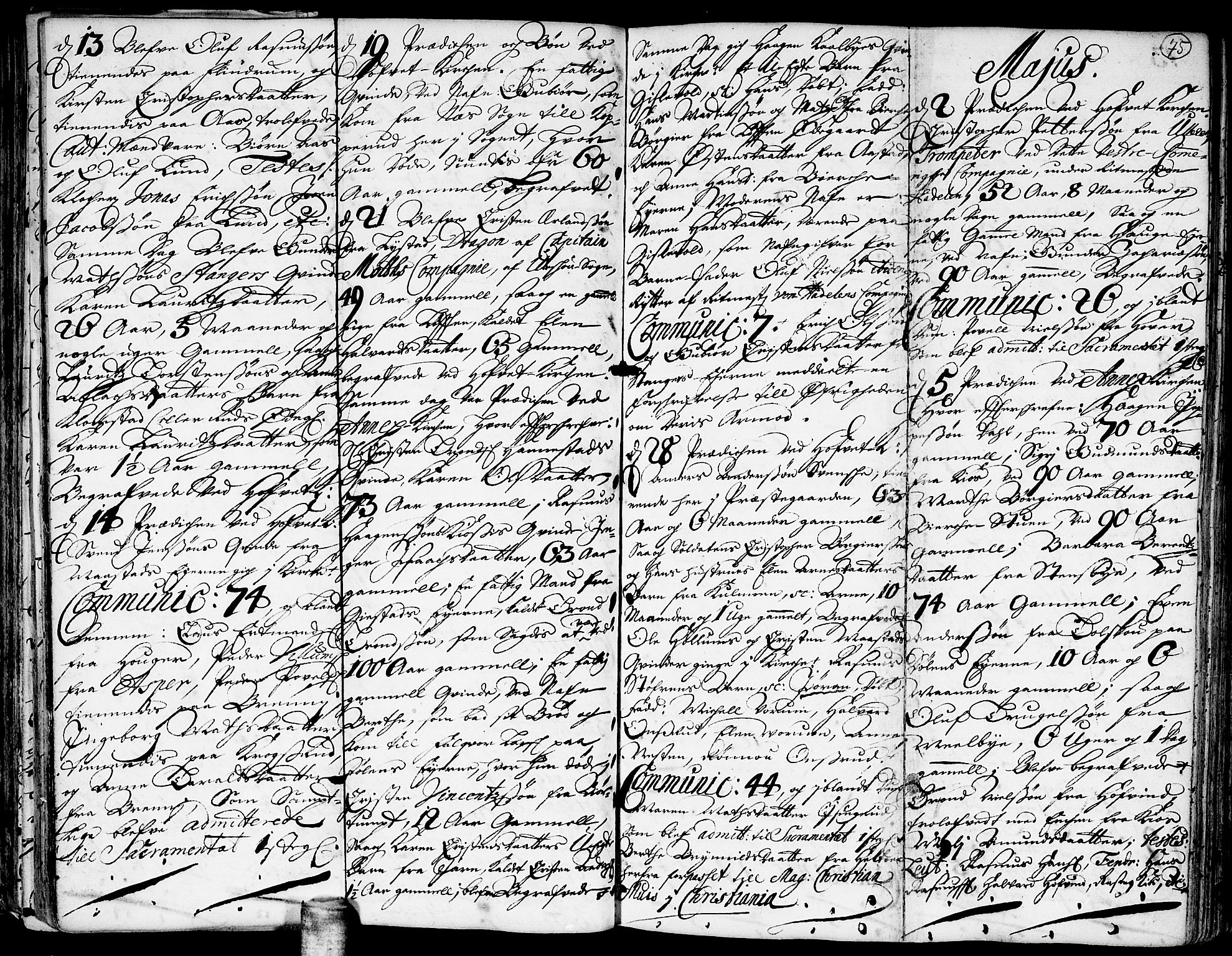 Ullensaker prestekontor Kirkebøker, AV/SAO-A-10236a/F/Fa/L0001: Parish register (official) no. I 1, 1689-1701, p. 75