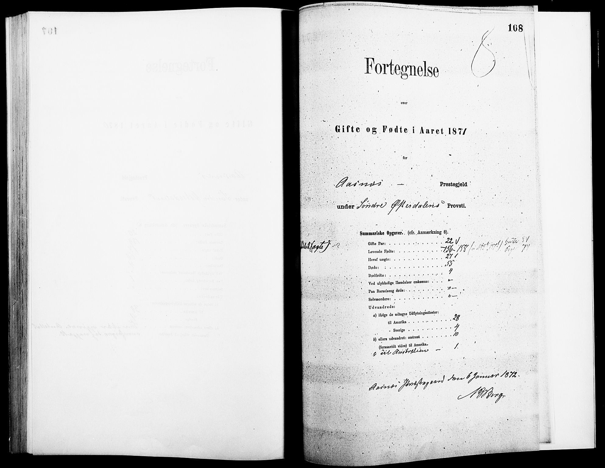 Åsnes prestekontor, AV/SAH-PREST-042/H/Ha/Haa/L0000A: Parish register (official), 1866-1872, p. 108