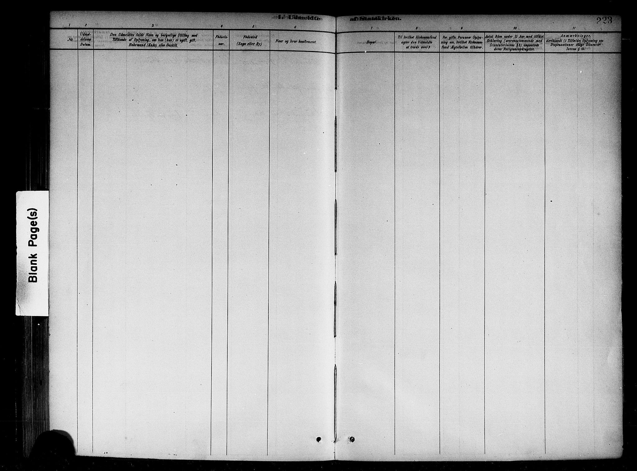 Vik sokneprestembete, SAB/A-81501: Parish register (official) no. B 1, 1878-1890, p. 223