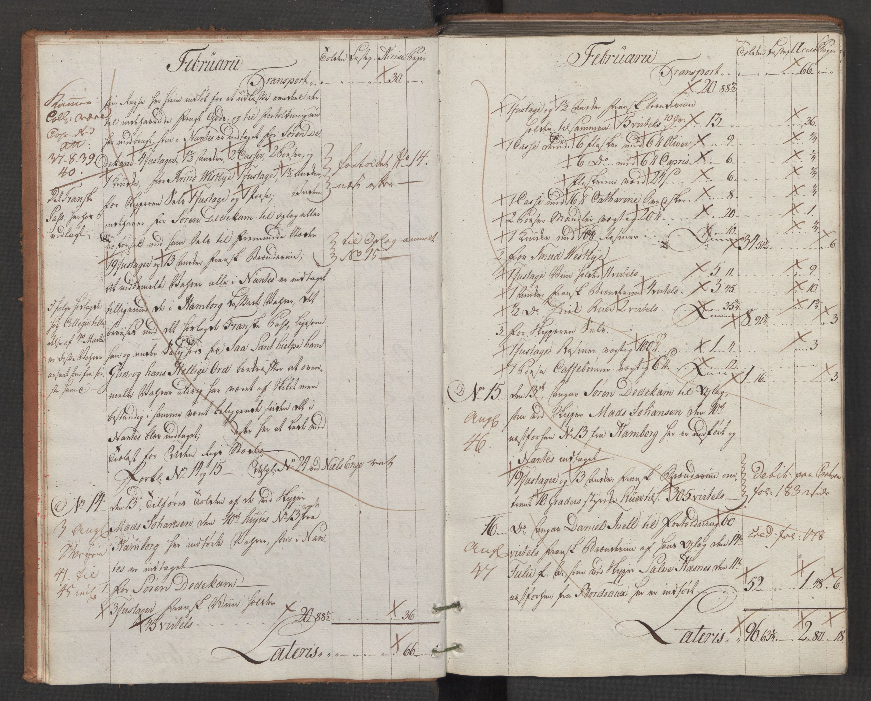 Generaltollkammeret, tollregnskaper, AV/RA-EA-5490/R15/L0105/0001: Tollregnskaper Arendal / Inngående hovedtollbok, 1786, p. 5b-6a