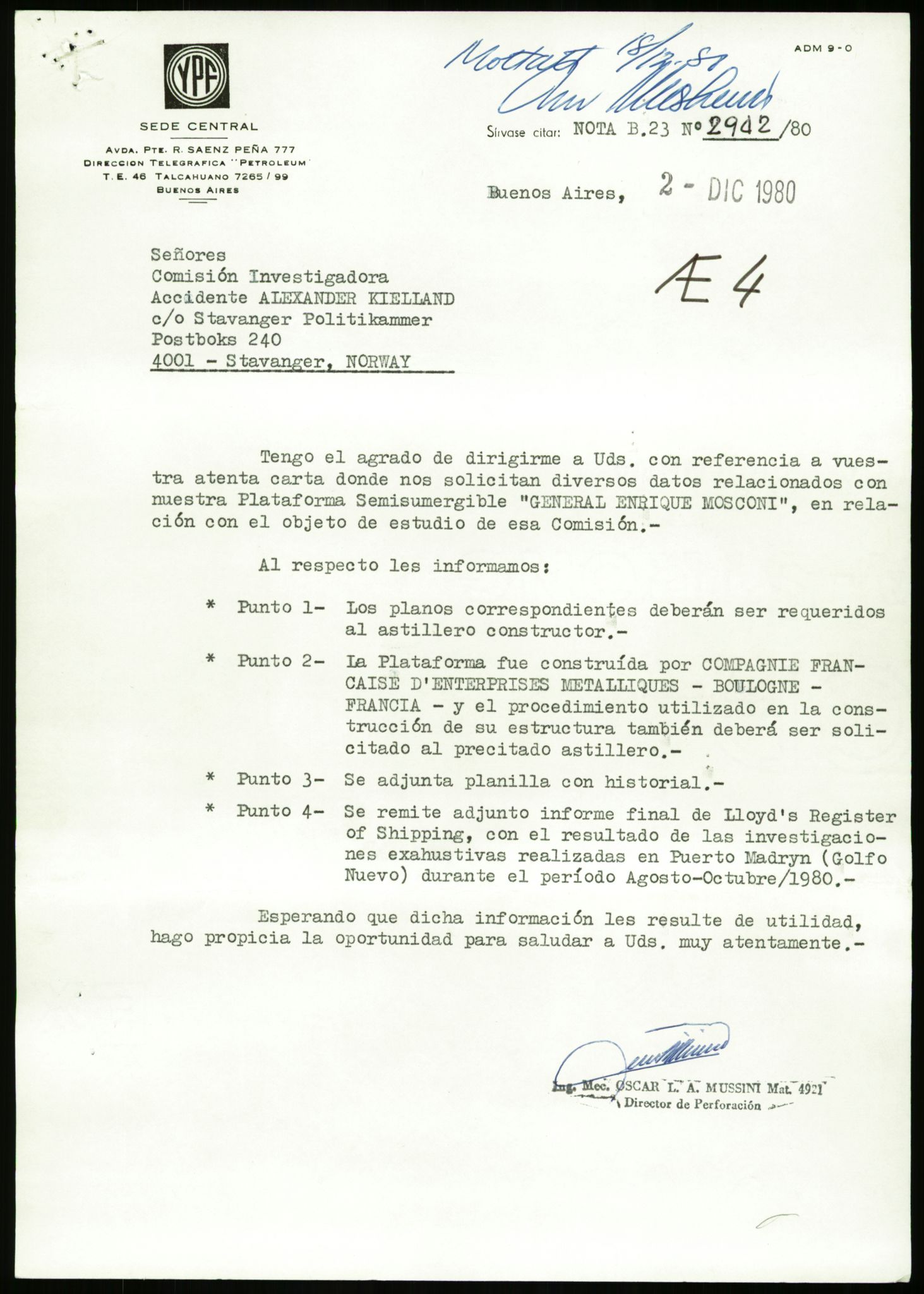 Justisdepartementet, Granskningskommisjonen ved Alexander Kielland-ulykken 27.3.1980, AV/RA-S-1165/D/L0023: Æ Øvrige Pentagone-rigger (Doku.liste + Æ1-Æ2, Æ4 av 4  - Æ3 mangler)/ ALK - SINTEF-undersøkelse av bruddflater og materialer (STF01 F80008), 1980-1981, p. 15