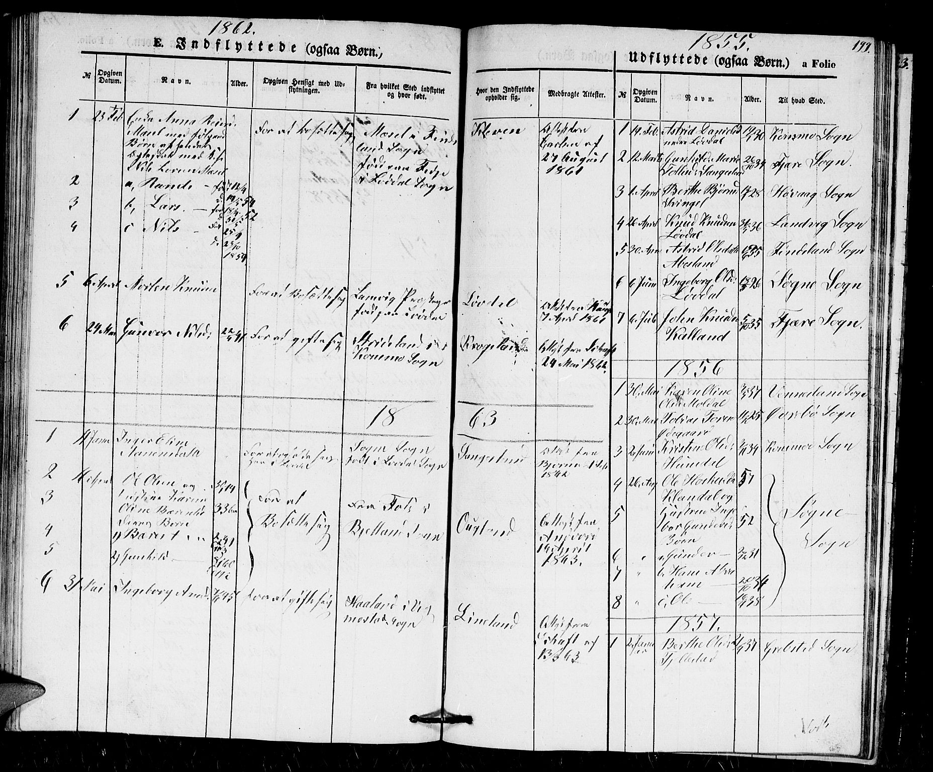 Holum sokneprestkontor, AV/SAK-1111-0022/F/Fb/Fbb/L0002: Parish register (copy) no. B 2, 1847-1874, p. 199