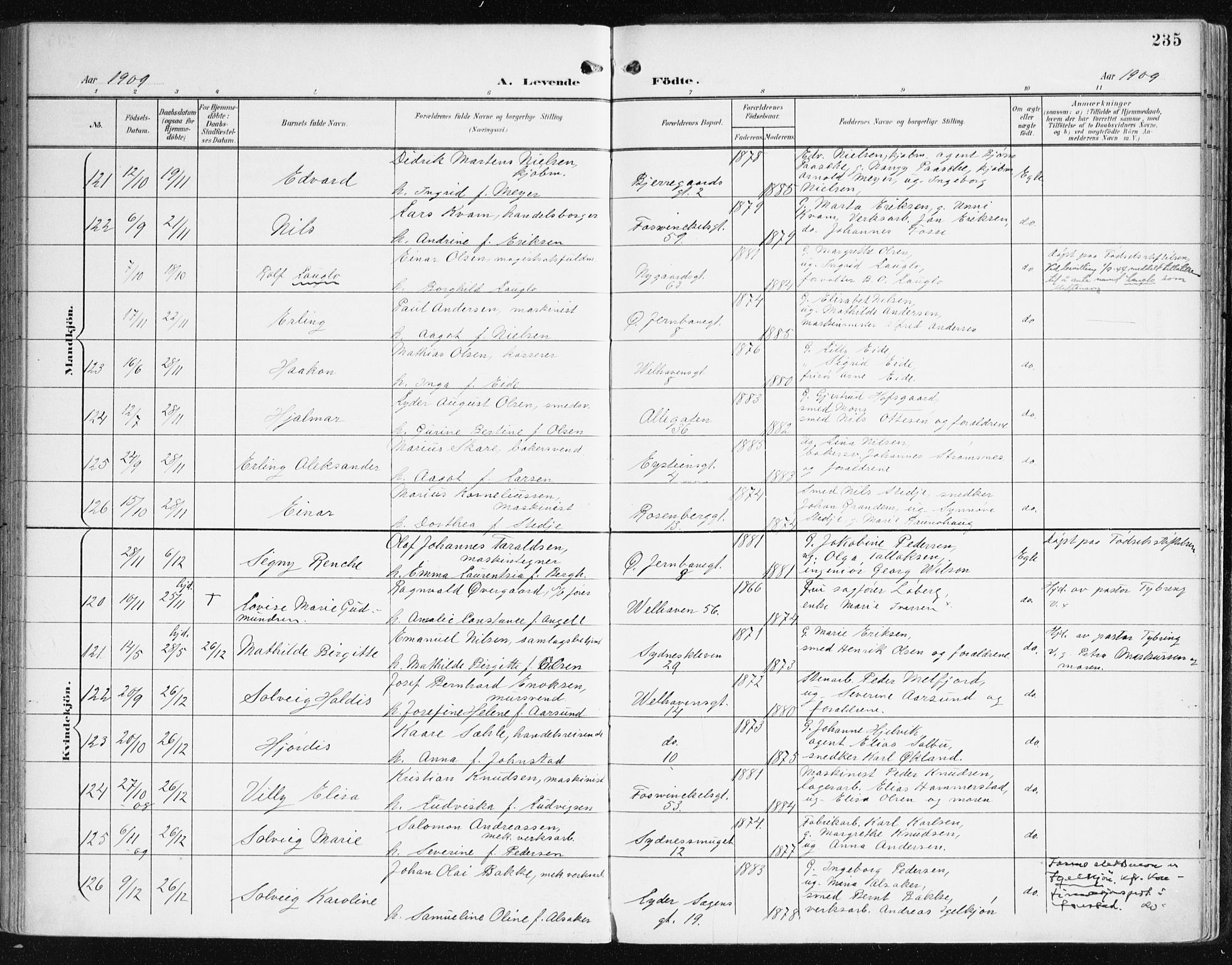 Johanneskirken sokneprestembete, AV/SAB-A-76001/H/Haa/L0002: Parish register (official) no. A 2, 1900-1912, p. 235