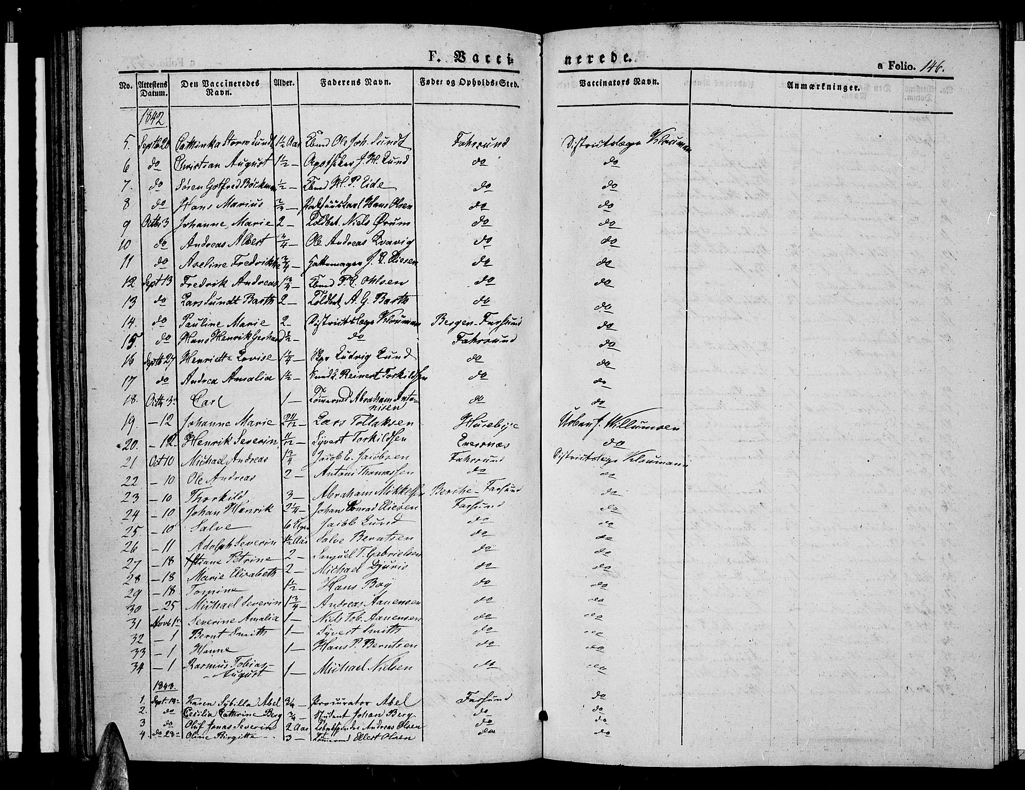 Farsund sokneprestkontor, SAK/1111-0009/F/Fa/L0003: Parish register (official) no. A 3, 1836-1846, p. 146