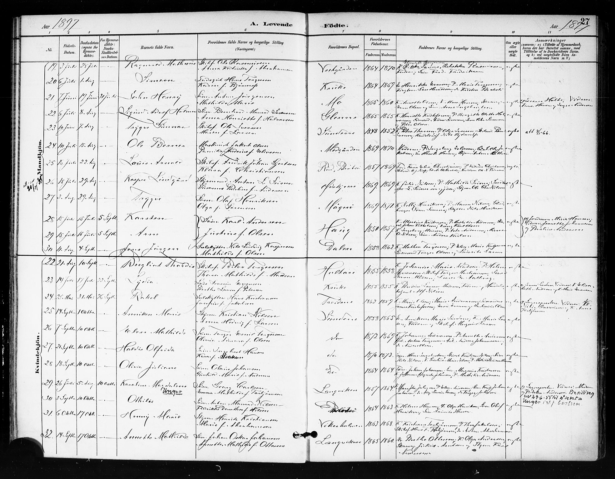 Tjøme kirkebøker, SAKO/A-328/F/Fa/L0003: Parish register (official) no. 3, 1891-1900, p. 27