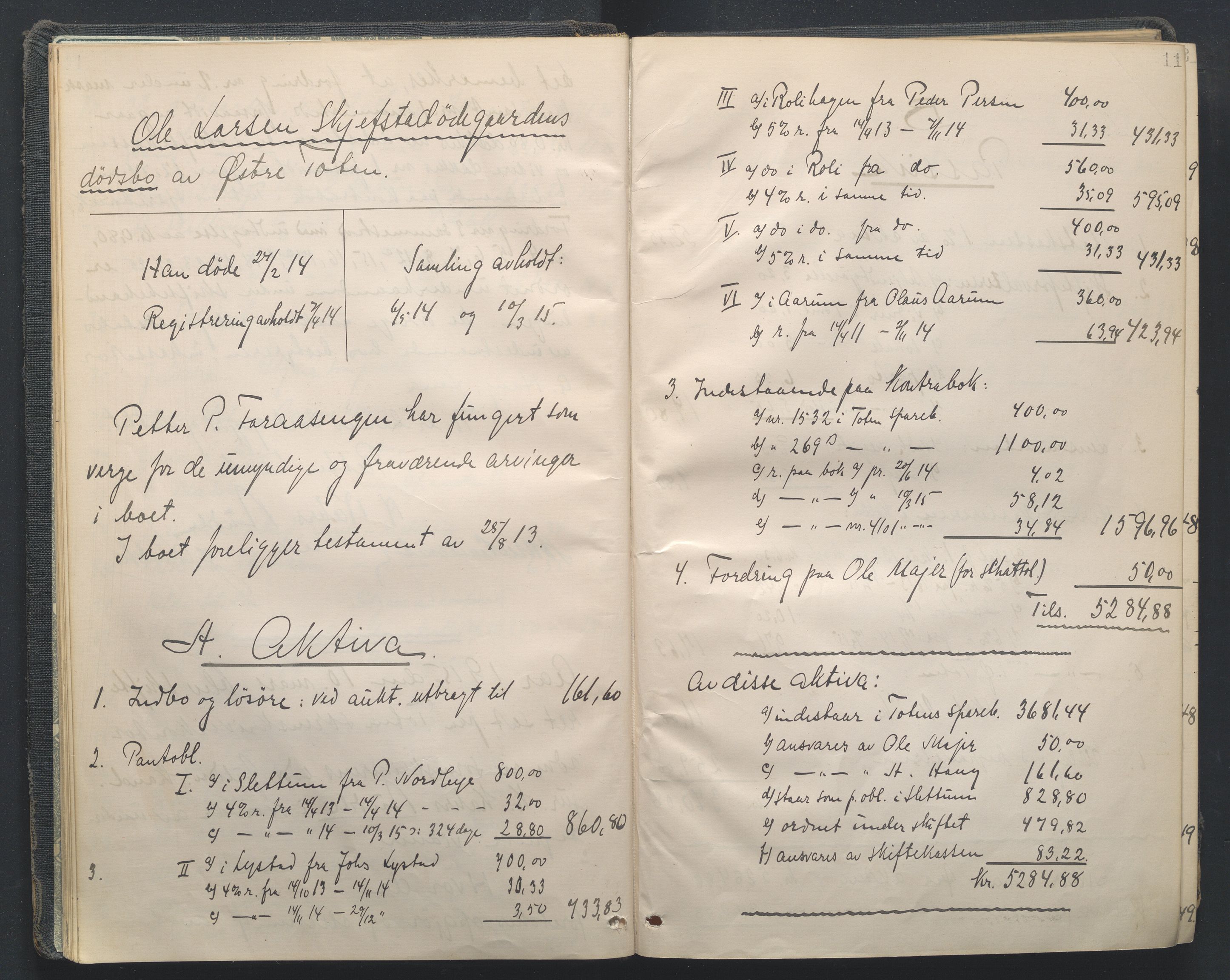 Toten tingrett, AV/SAH-TING-006/J/Je/L0012: Skifteutlodningsprotokoll - Østre Toten, 1914-1935, p. 11