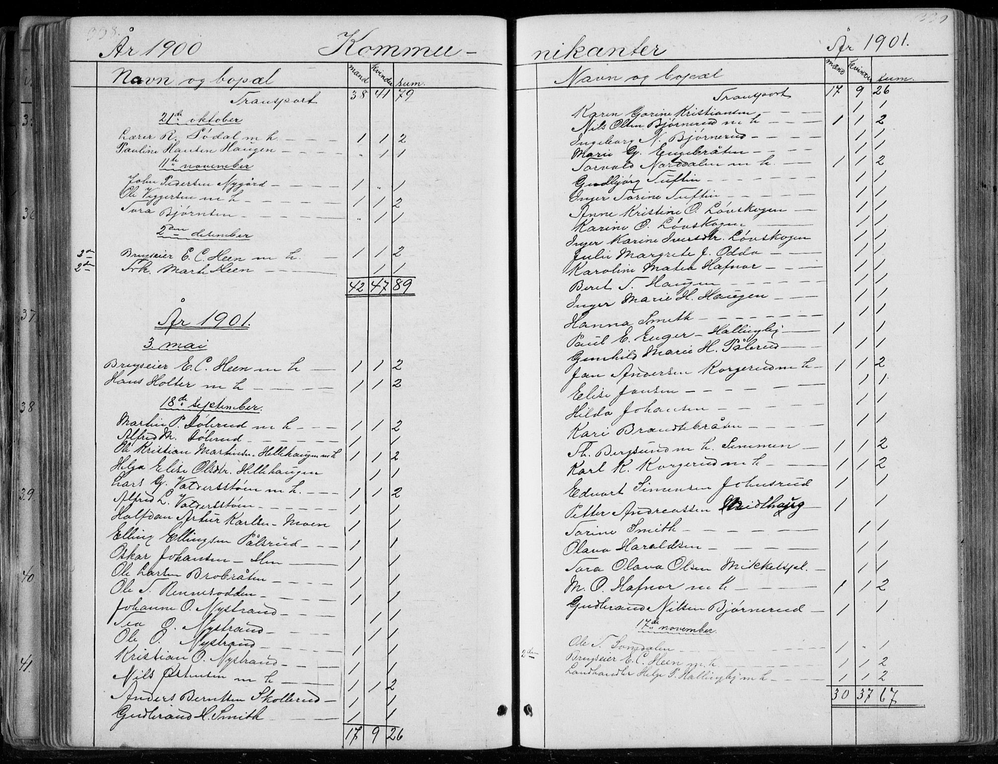 Ådal kirkebøker, SAKO/A-248/G/Gc/L0001: Parish register (copy) no. III 1, 1862-1898, p. 338-339