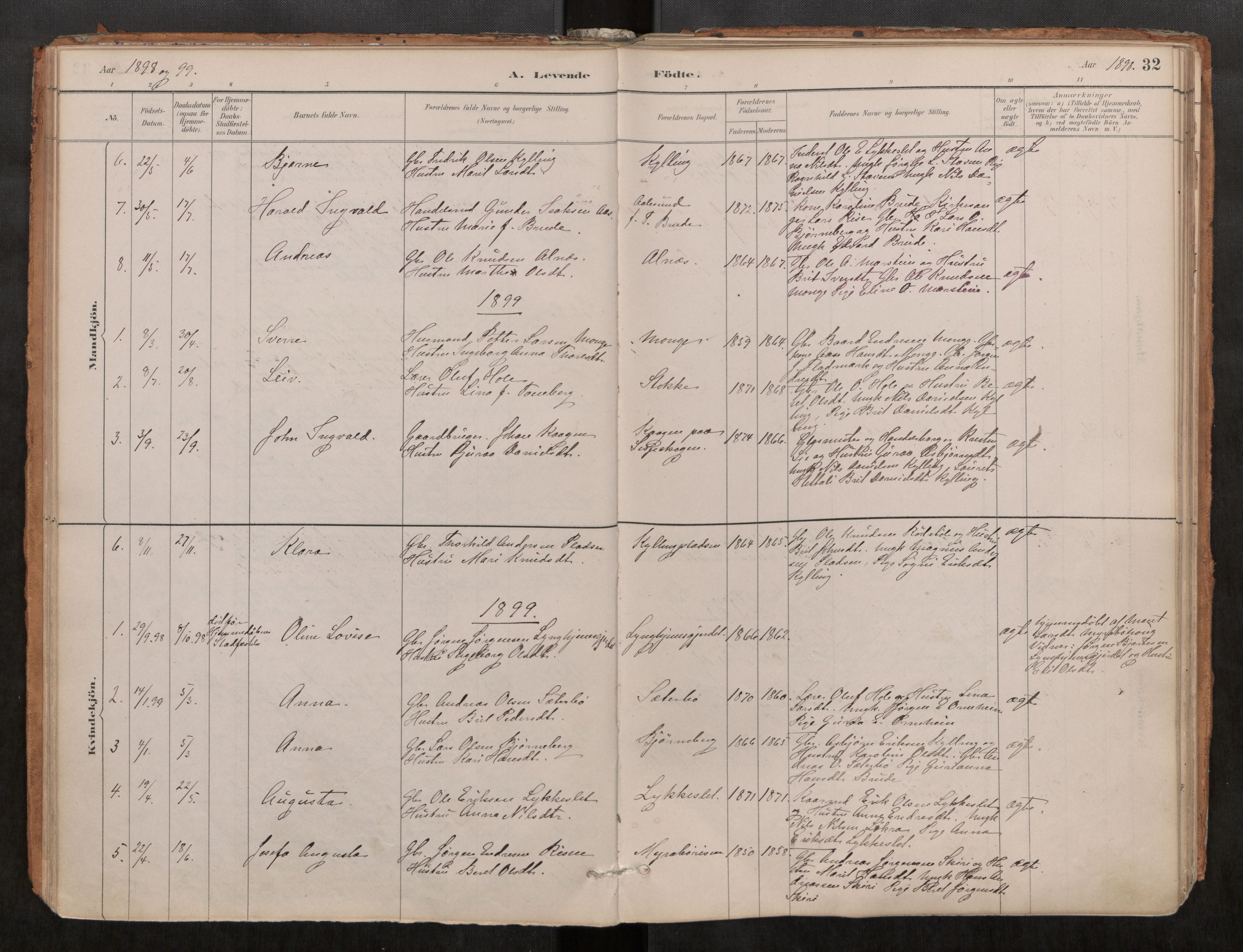 Ministerialprotokoller, klokkerbøker og fødselsregistre - Møre og Romsdal, SAT/A-1454/546/L0599: Parish register (official) no. 546A03, 1882-1920, p. 32