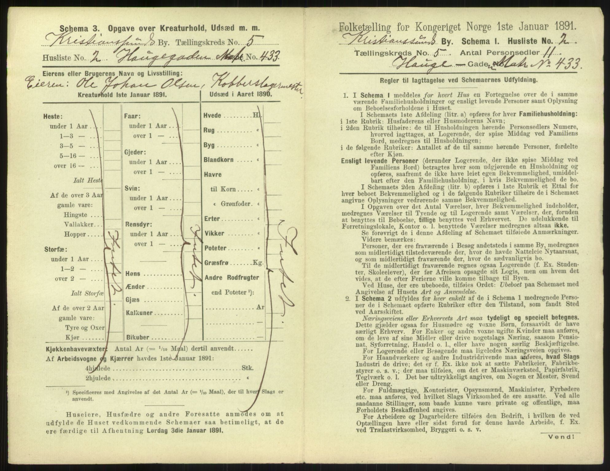 RA, 1891 census for 1503 Kristiansund, 1891, p. 430