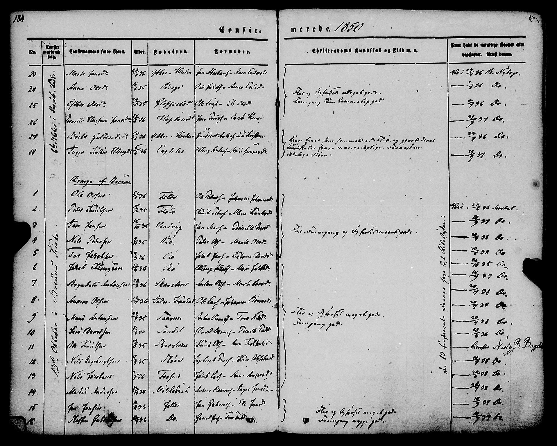 Gloppen sokneprestembete, SAB/A-80101/H/Haa/Haaa/L0008: Parish register (official) no. A 8, 1837-1855, p. 184