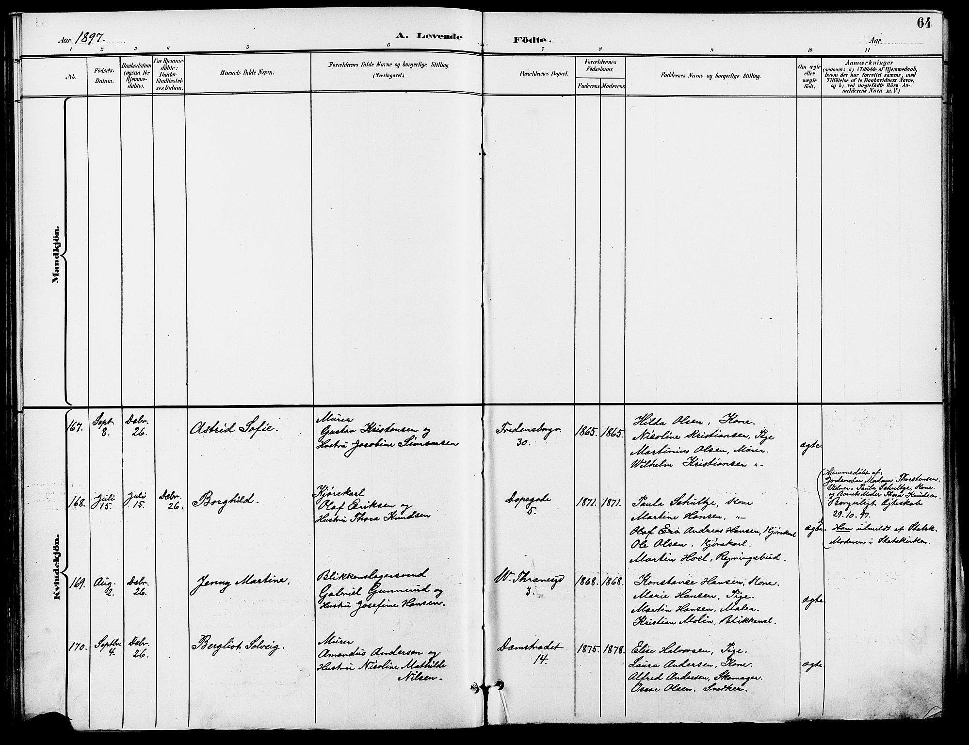 Gamle Aker prestekontor Kirkebøker, AV/SAO-A-10617a/F/L0011: Parish register (official) no. 11, 1896-1901, p. 64