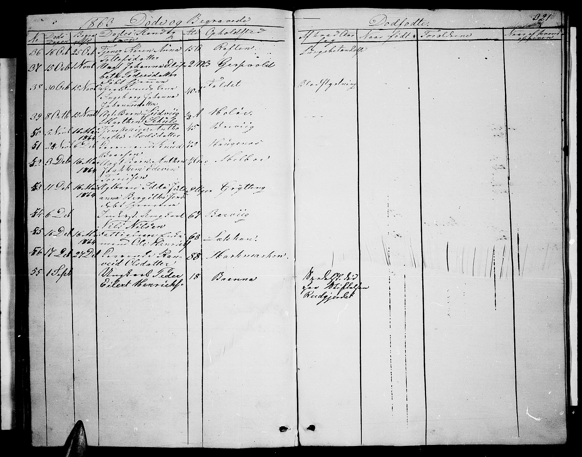 Ministerialprotokoller, klokkerbøker og fødselsregistre - Nordland, SAT/A-1459/888/L1265: Parish register (copy) no. 888C03, 1850-1863, p. 321