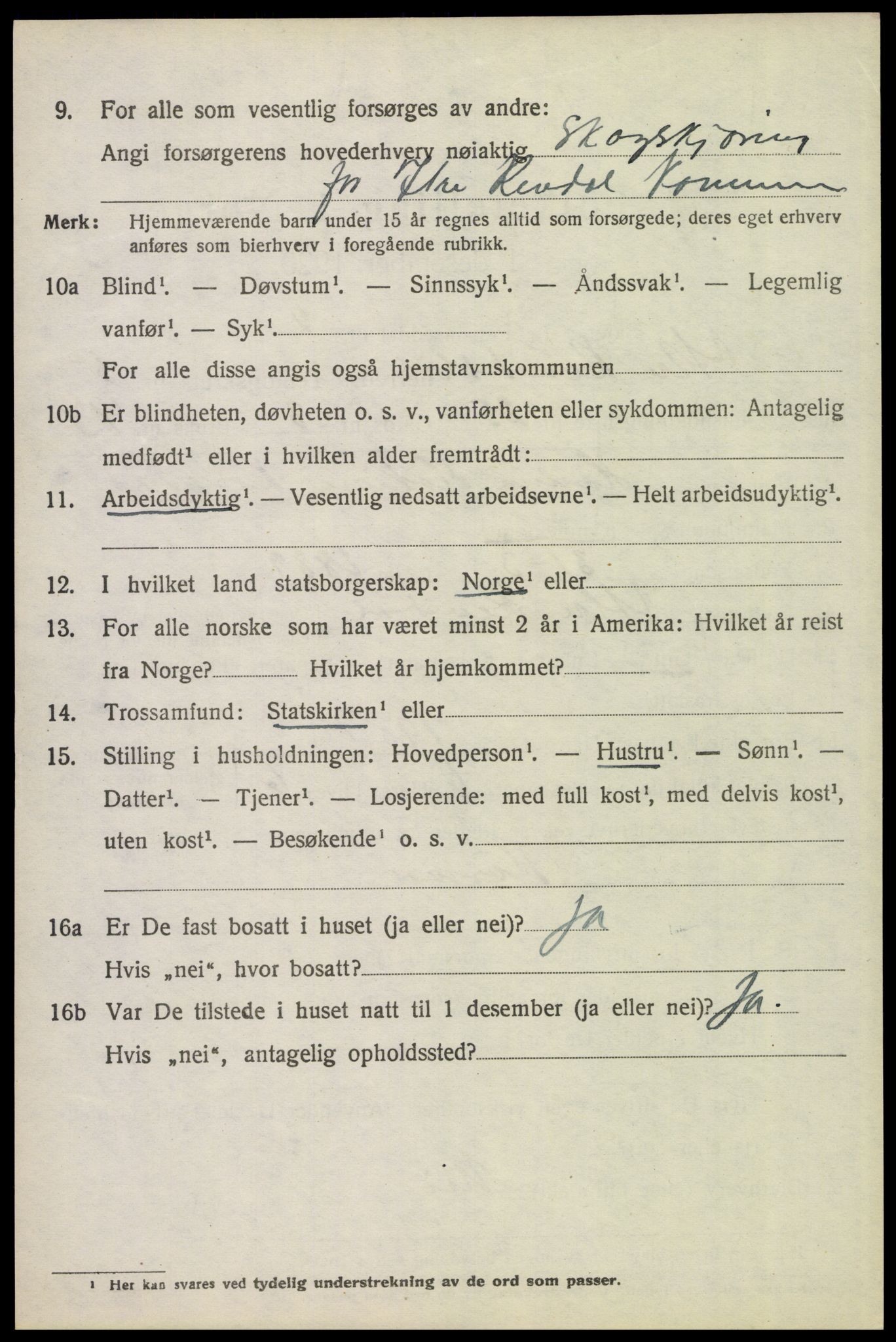 SAH, 1920 census for Ytre Rendal, 1920, p. 2924