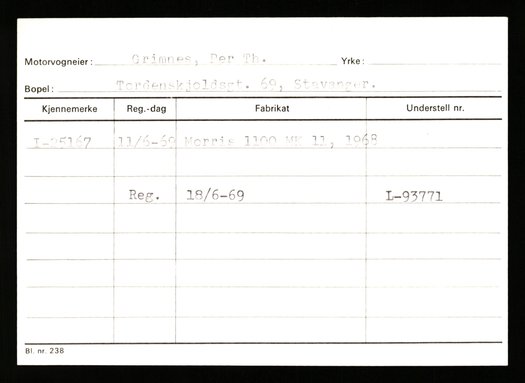 Stavanger trafikkstasjon, SAST/A-101942/0/G/L0005: Registreringsnummer: 23000 - 34245, 1930-1971, p. 595