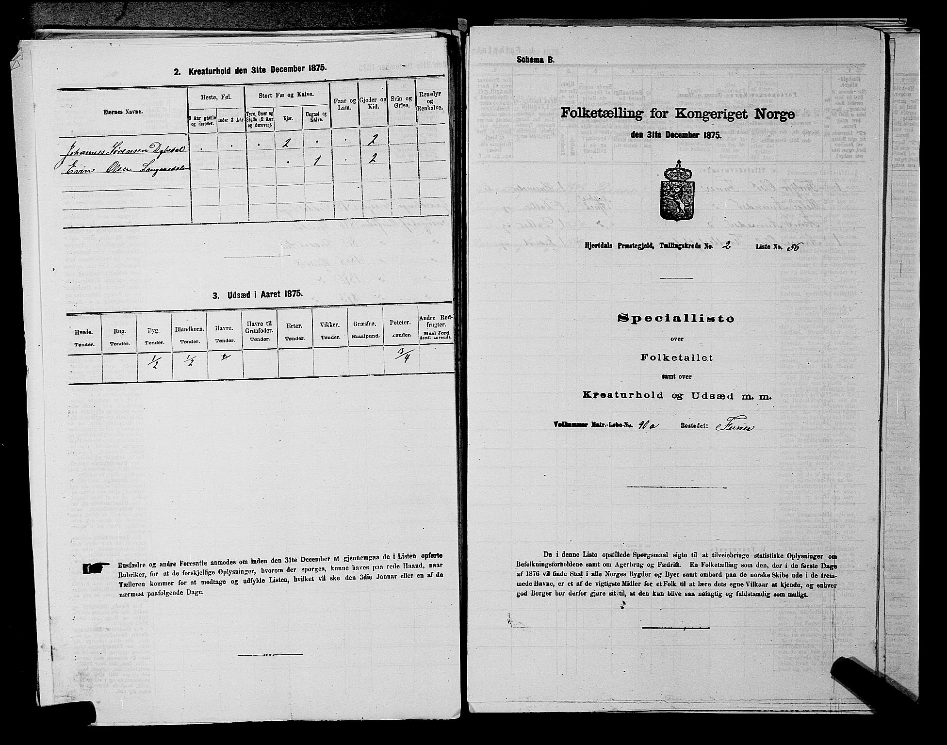 SAKO, 1875 census for 0827P Hjartdal, 1875, p. 319