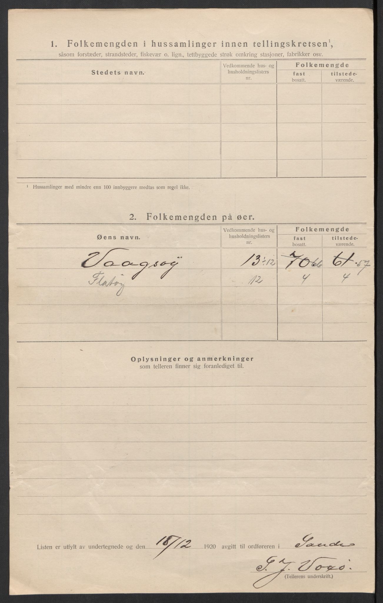 SAT, 1920 census for Sande (MR), 1920, p. 35