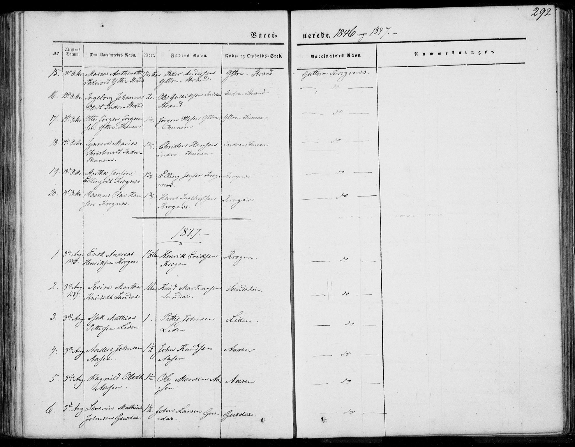 Ministerialprotokoller, klokkerbøker og fødselsregistre - Møre og Romsdal, AV/SAT-A-1454/501/L0006: Parish register (official) no. 501A06, 1844-1868, p. 292