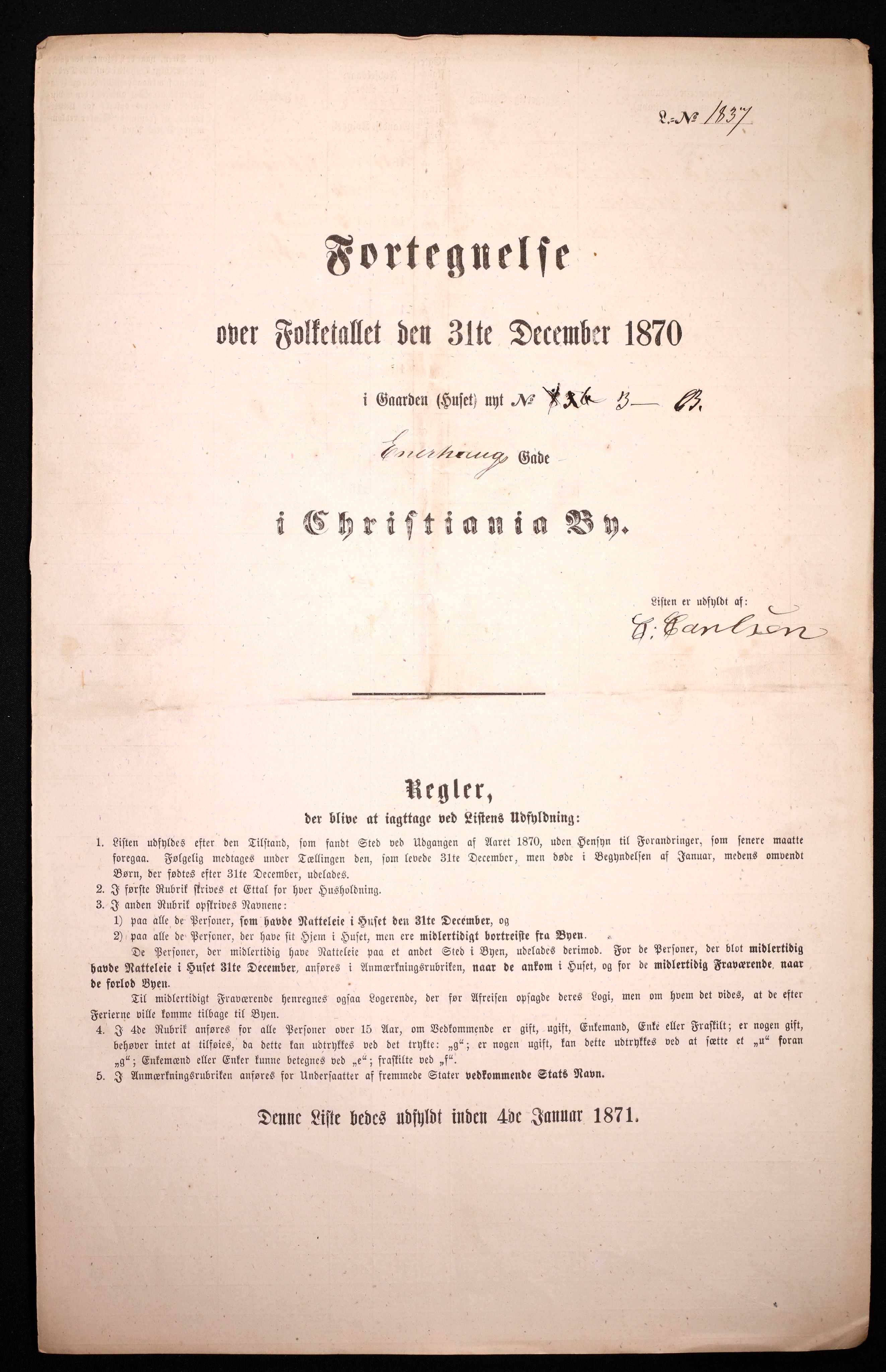 RA, 1870 census for 0301 Kristiania, 1870, p. 817