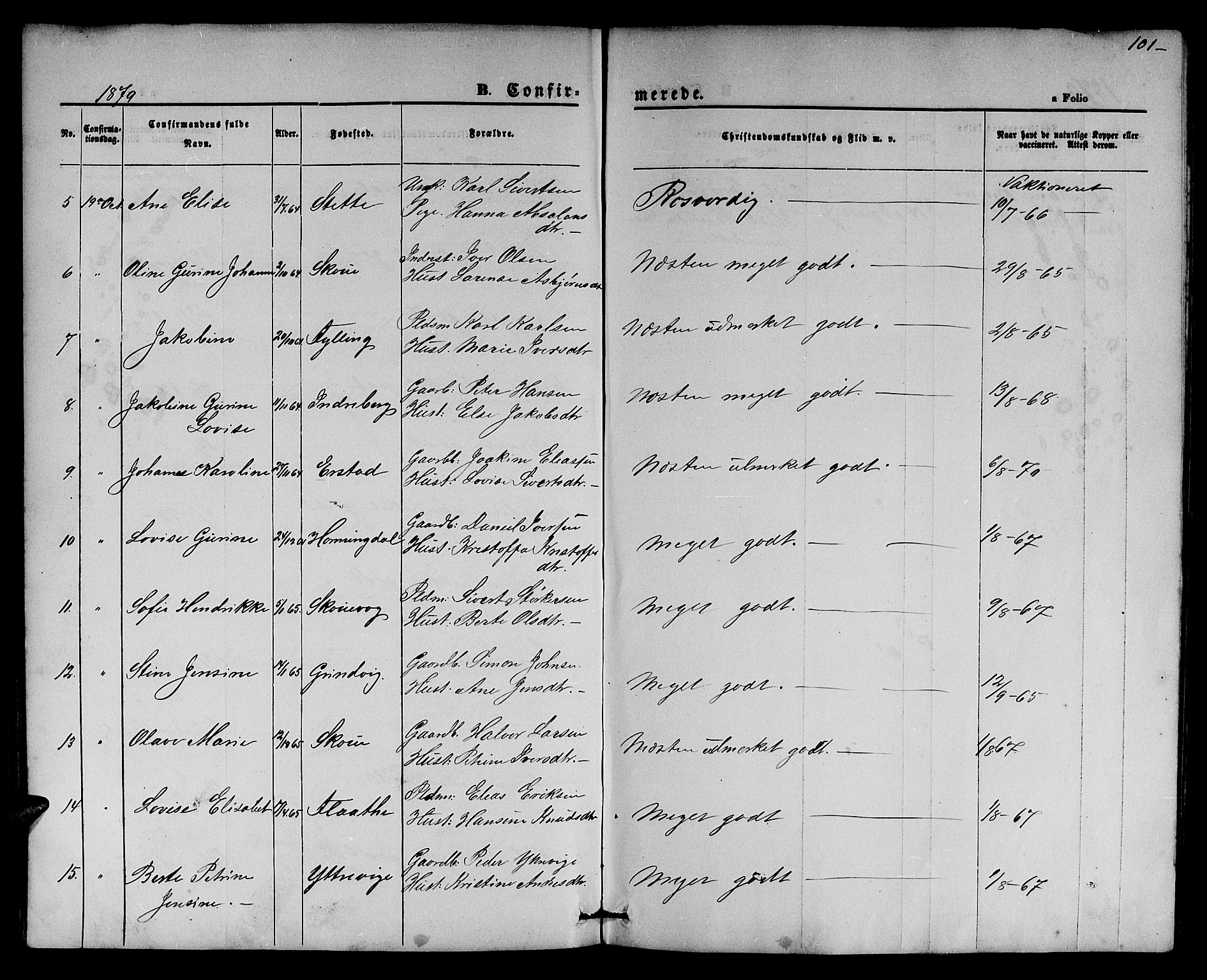 Ministerialprotokoller, klokkerbøker og fødselsregistre - Møre og Romsdal, AV/SAT-A-1454/524/L0364: Parish register (copy) no. 524C05, 1865-1879, p. 101