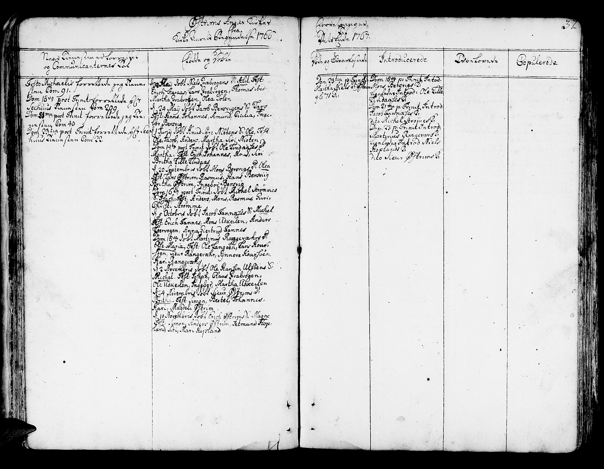 Lindås Sokneprestembete, SAB/A-76701/H/Haa: Parish register (official) no. A 4, 1764-1791, p. 32