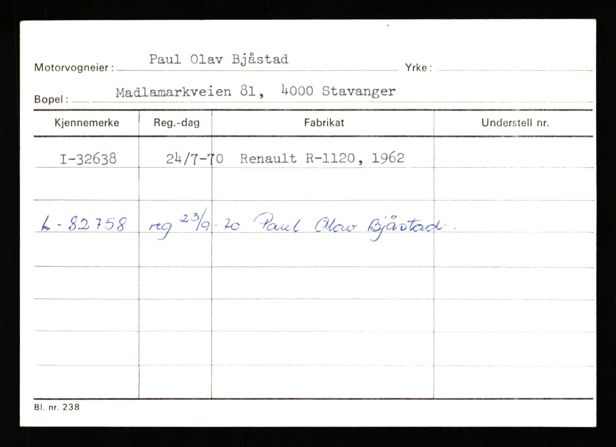 Stavanger trafikkstasjon, SAST/A-101942/0/G/L0005: Registreringsnummer: 23000 - 34245, 1930-1971, p. 2992