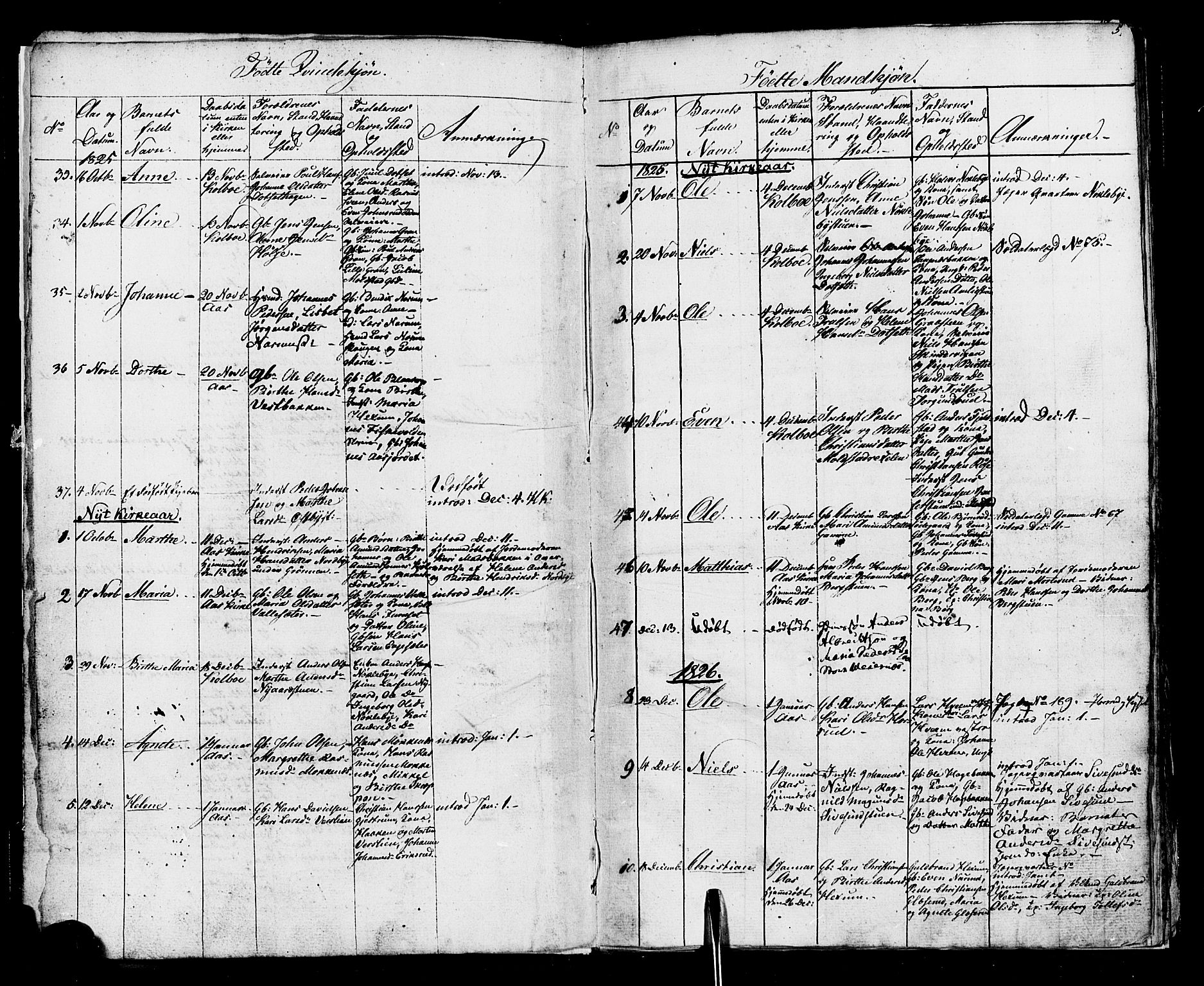 Vestre Toten prestekontor, SAH/PREST-108/H/Ha/Haa/L0001: Parish register (official) no. 1, 1825-1826, p. 5